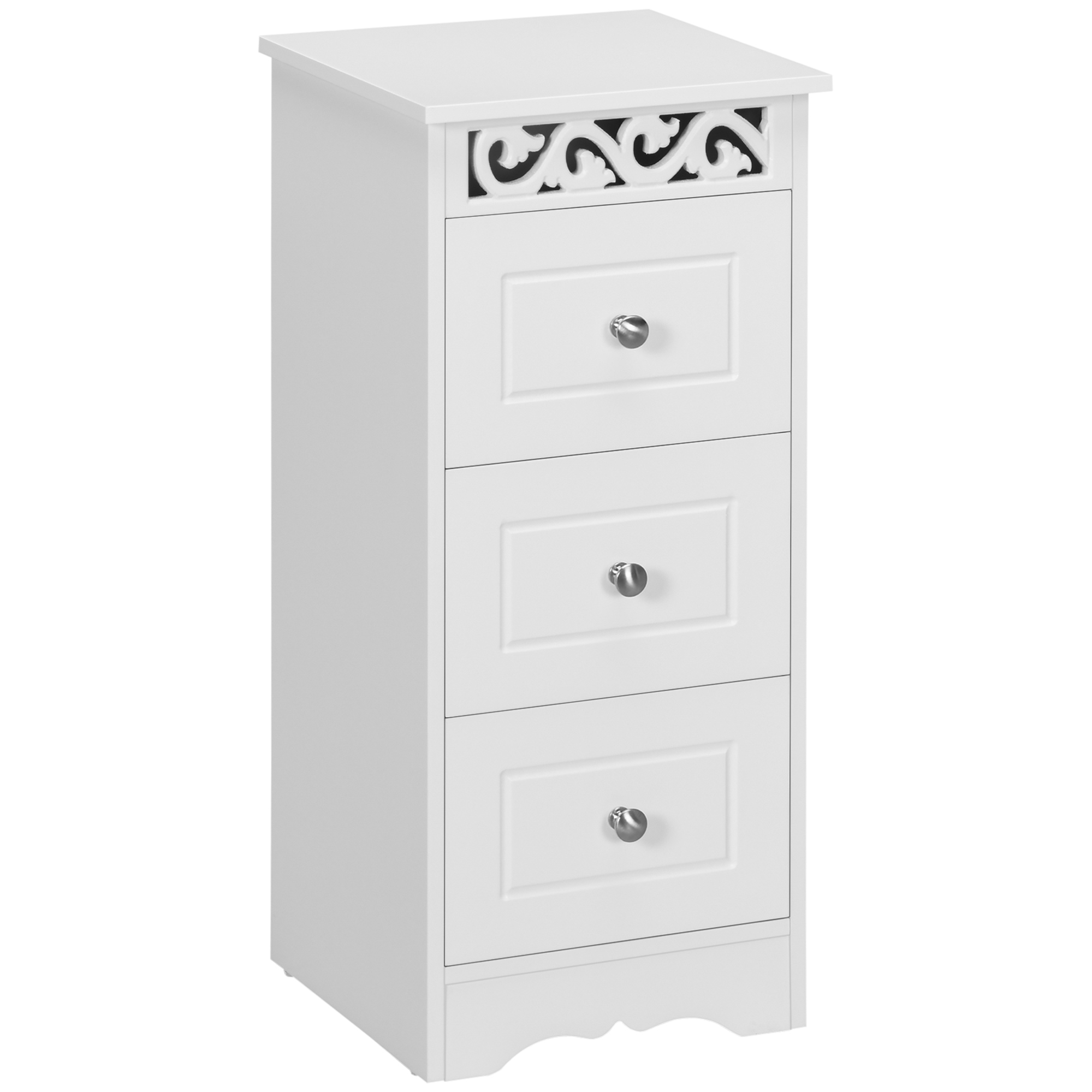 Multifunktionaler Unterschrank Mit Schubladen, Aus Mdf Der Güteklasse E1, 29,8 X 29,8 X 68,5 Cm, Weiß