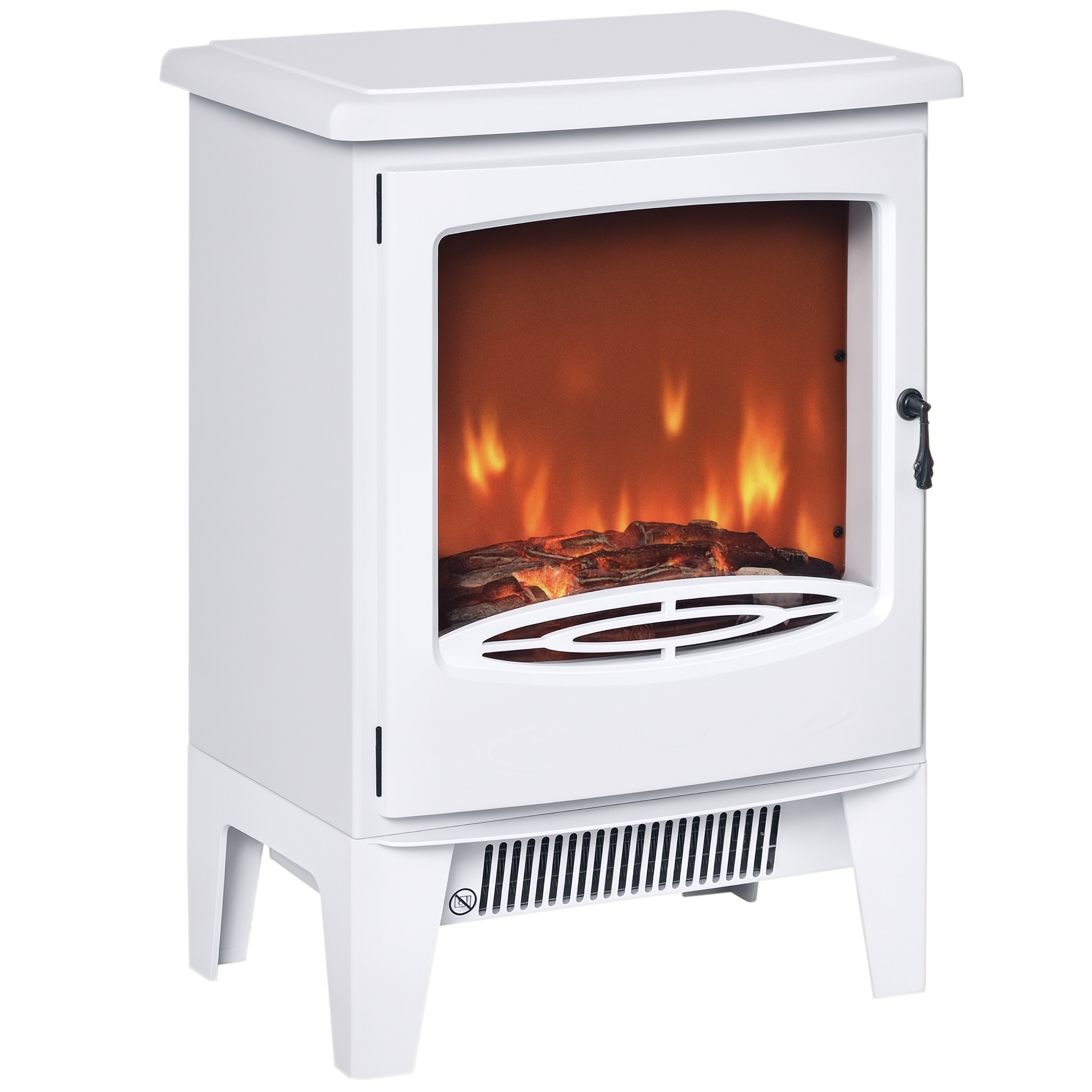 Elektrischer Kamin Mit Heizfunktion, Elektrischer Kamin Mit Led-flammeneffekt, Dekorativer Kamin 900/1800 W, Elektrischer Kaminofen, Weiß