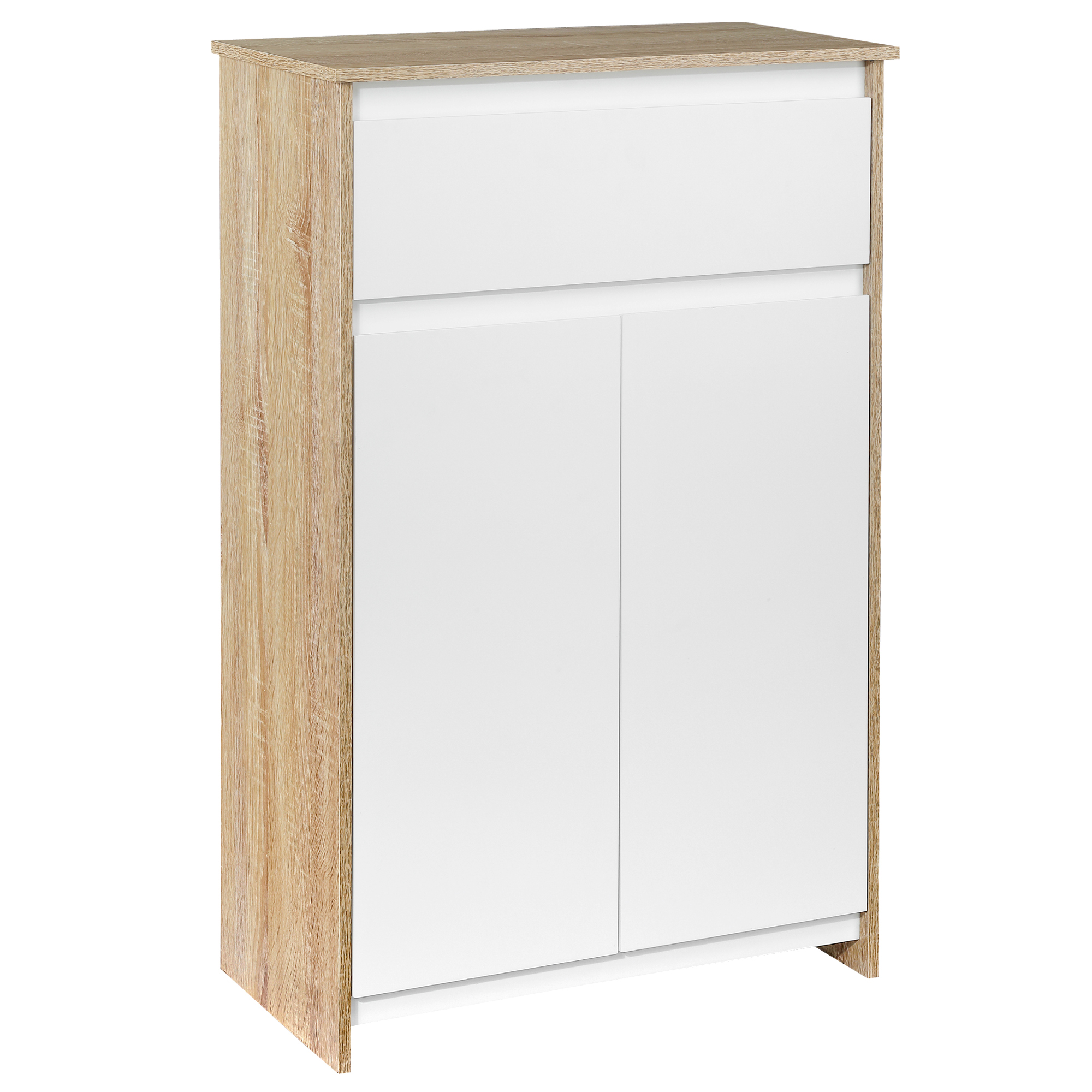 Multifunktionaler Badezimmerschrank Mit Schrankfach Und Schublade, Platzsparend, Holz- Und Weiß-finish, 60 X 30 X 90 Cm