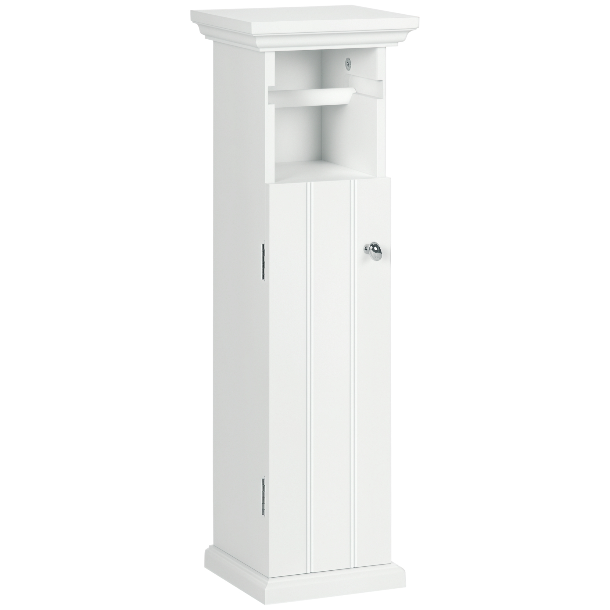 Badezimmerschrank Mit Toilettenpapierhalter Und Mdf-schrank, 21,5 X 17,8 X 66,5 Cm, Weiß