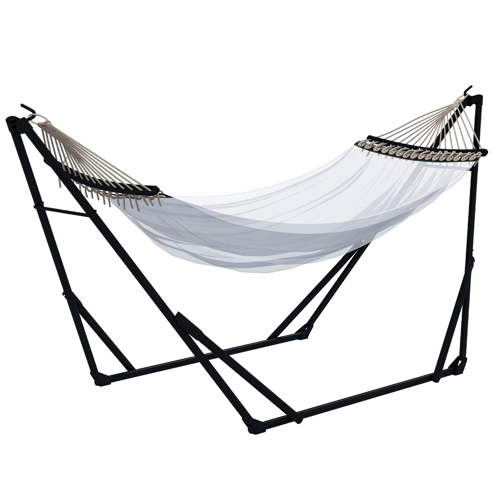 Hängemattengestell Mit Hängematte, 263 Cm X 89 Cm X 100 Cm, Schwarz-weiß