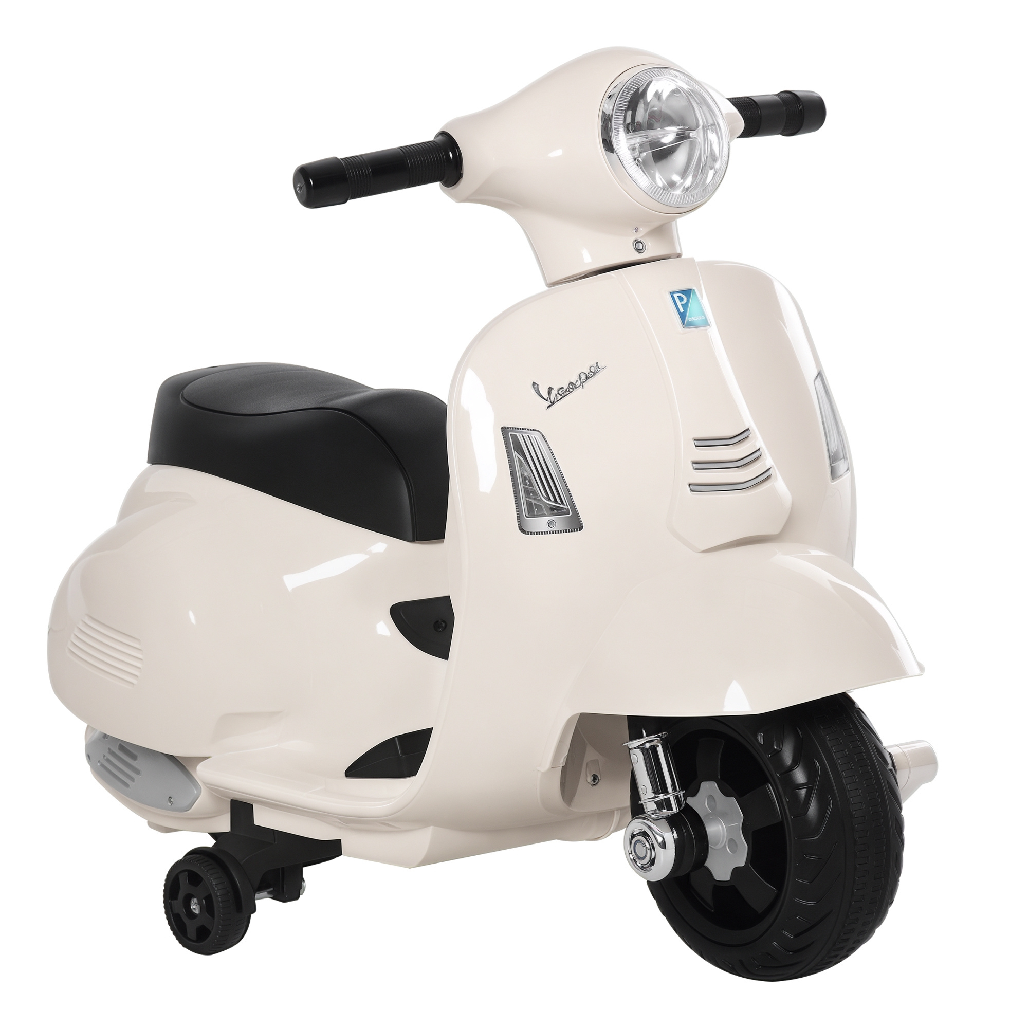 Elektrische Vespa Für Kinder, Mit Led-lichtern Und Soundeffekten, Für Kinder Im Alter Von 18 Bis 36 Monaten, Weiß.