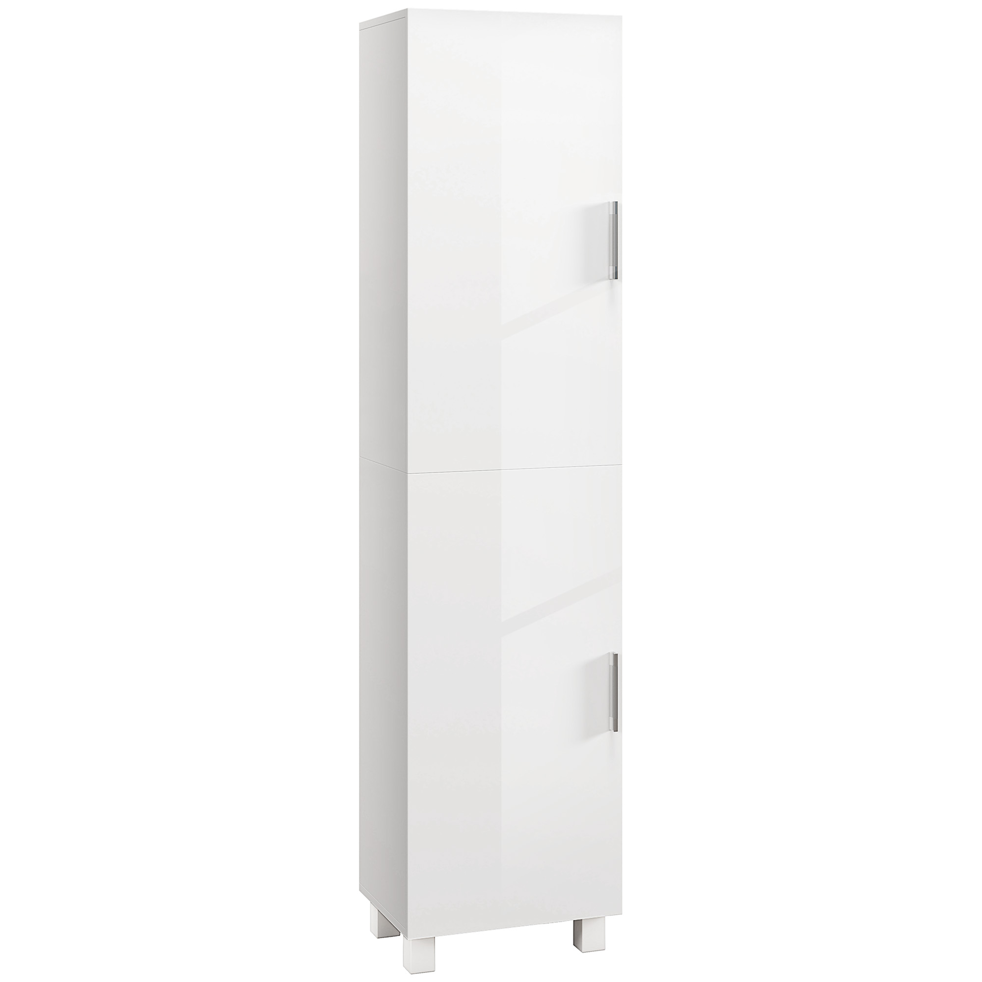 Moderner Badezimmerschrank Mit 2 Fächern Und Verstellbaren Einlegeböden, 40 X 30 X 167,5 Cm, Weiß