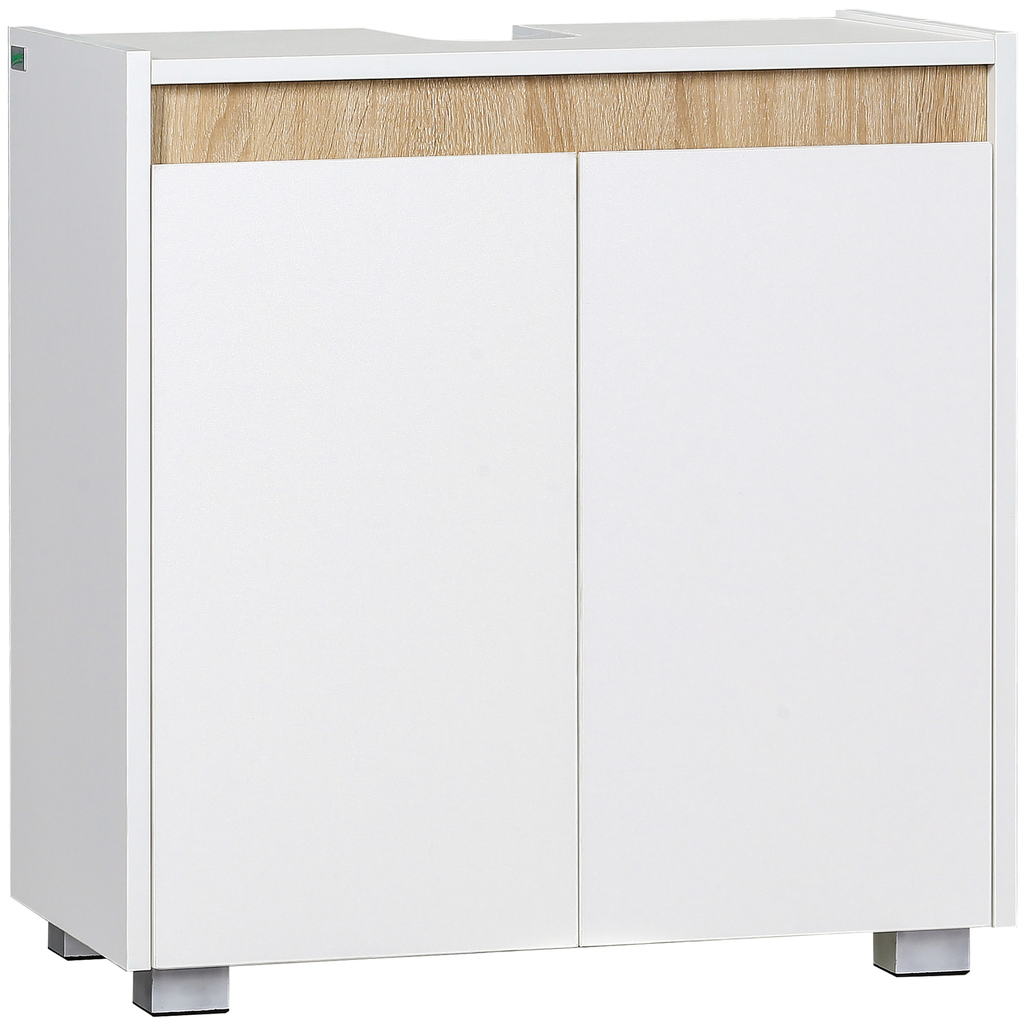 Unterschrank Für Spüle, 2-türiger Unterschrank Mit Stauraum, 57 X 33 X 60 Cm, Weiß