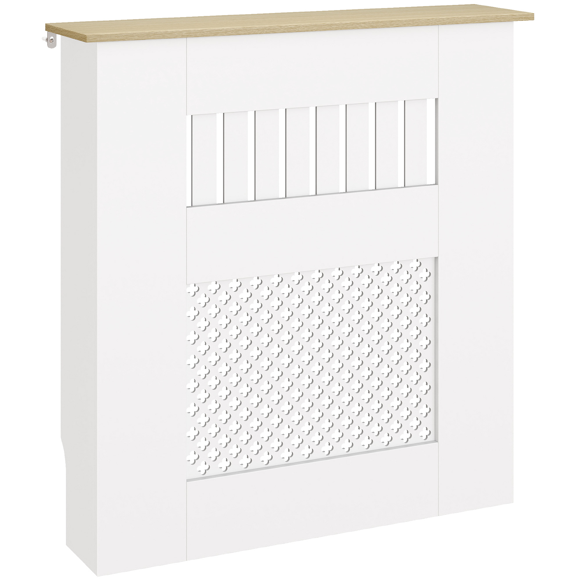 Heizkörperverkleidung 78 X 19 X 81 Cm, Modernes Lamellen- Und Wabenmuster, Weiß