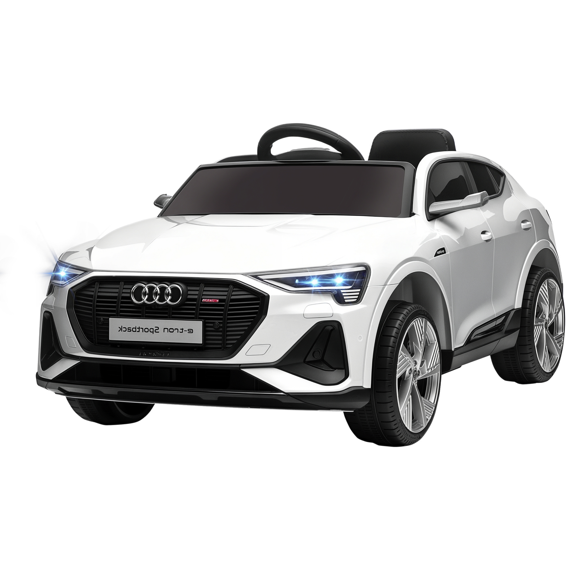 12-v-elektroauto Audi E-tron Für Kinder Mit Fernbedienung, Sicherheitsgurt Und Musikfunktion (mp3/usb/tf), Für Kinder Von 3 Bis 5 Jahren, Geschwindigkeit Von 3 Bis 5 Km/h, Weiß