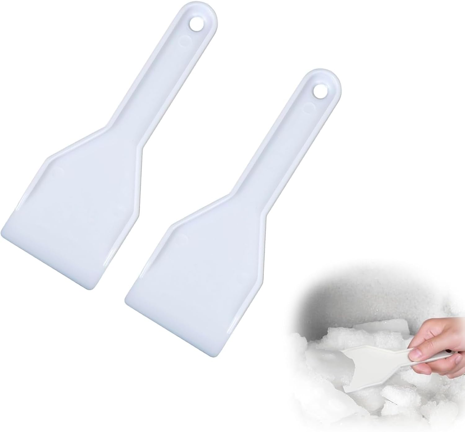2 Stück Kühlschrank Eiskratzer Gefrierschrank,robustes Kunststoffmaterial,kühlschrankentstopfung Scrapers Ice Scraper, Ideal Für Haushalt Und Auto, Weiß