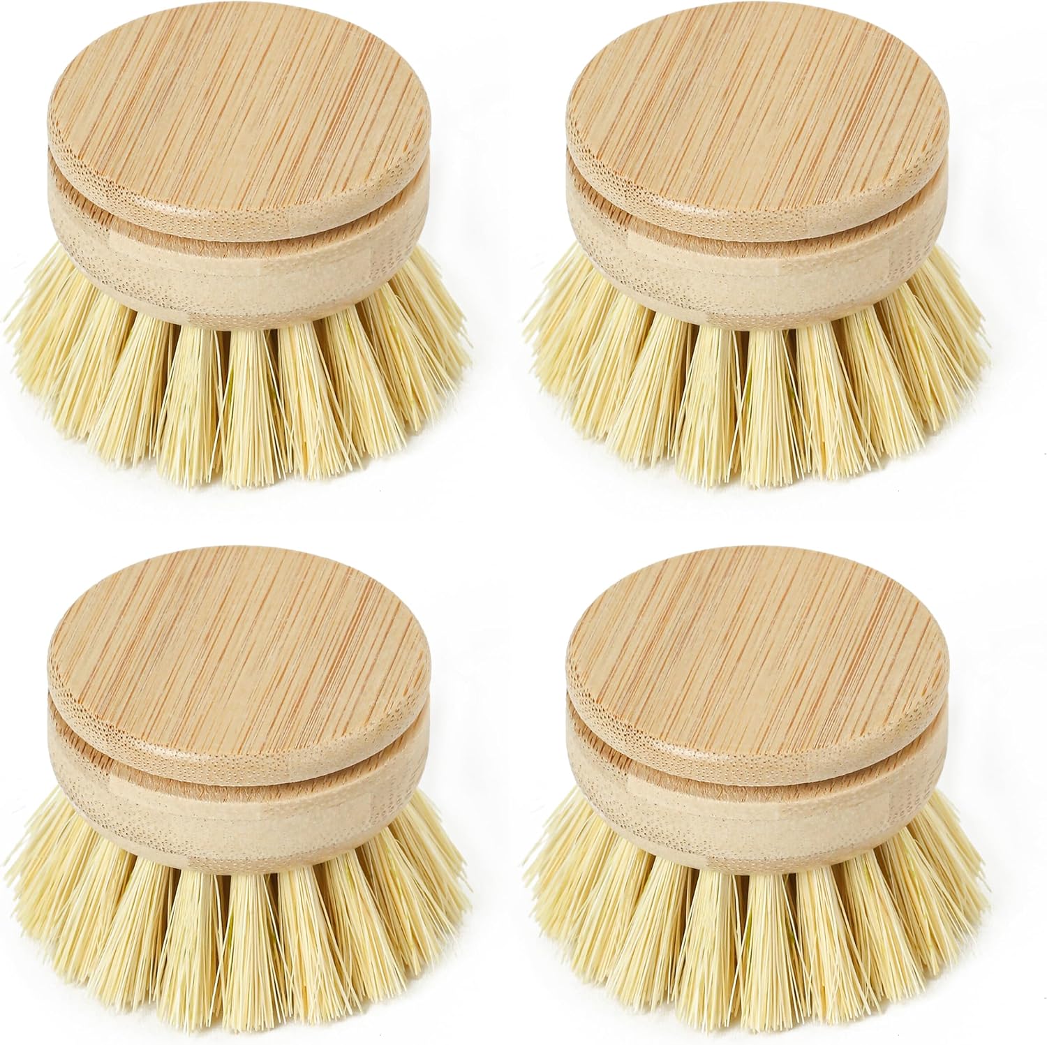 Jungle Culture Austauschköpfe Für Öko-spülbürsten • 4 Weiche Holz-waschbürstenköpfe • Austauschbare Weiche Borsten • Natürliche Spülbürsten • Zero-waste-reinigung