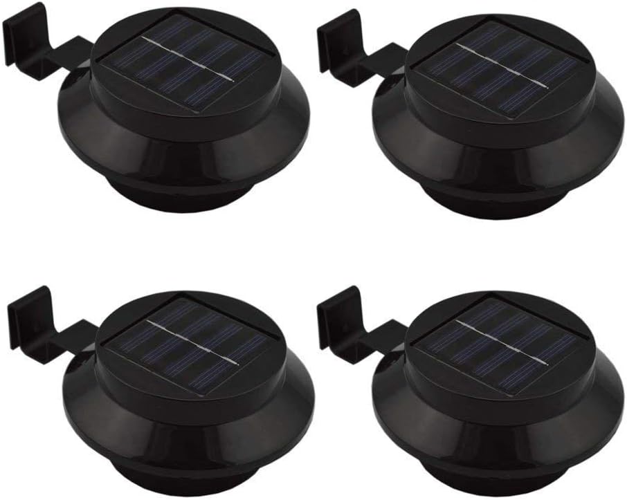 4 Stück Warmweiß Solarlampe Gartenlampe Außenlampe Solarleuchte Zaun Wandleuchte Wandlampe Solarleuchten Für Den Garten,haus,zaun,garage Und Gehweg Beleuchtung 1300mah Aa Ni-mh(schwarz)