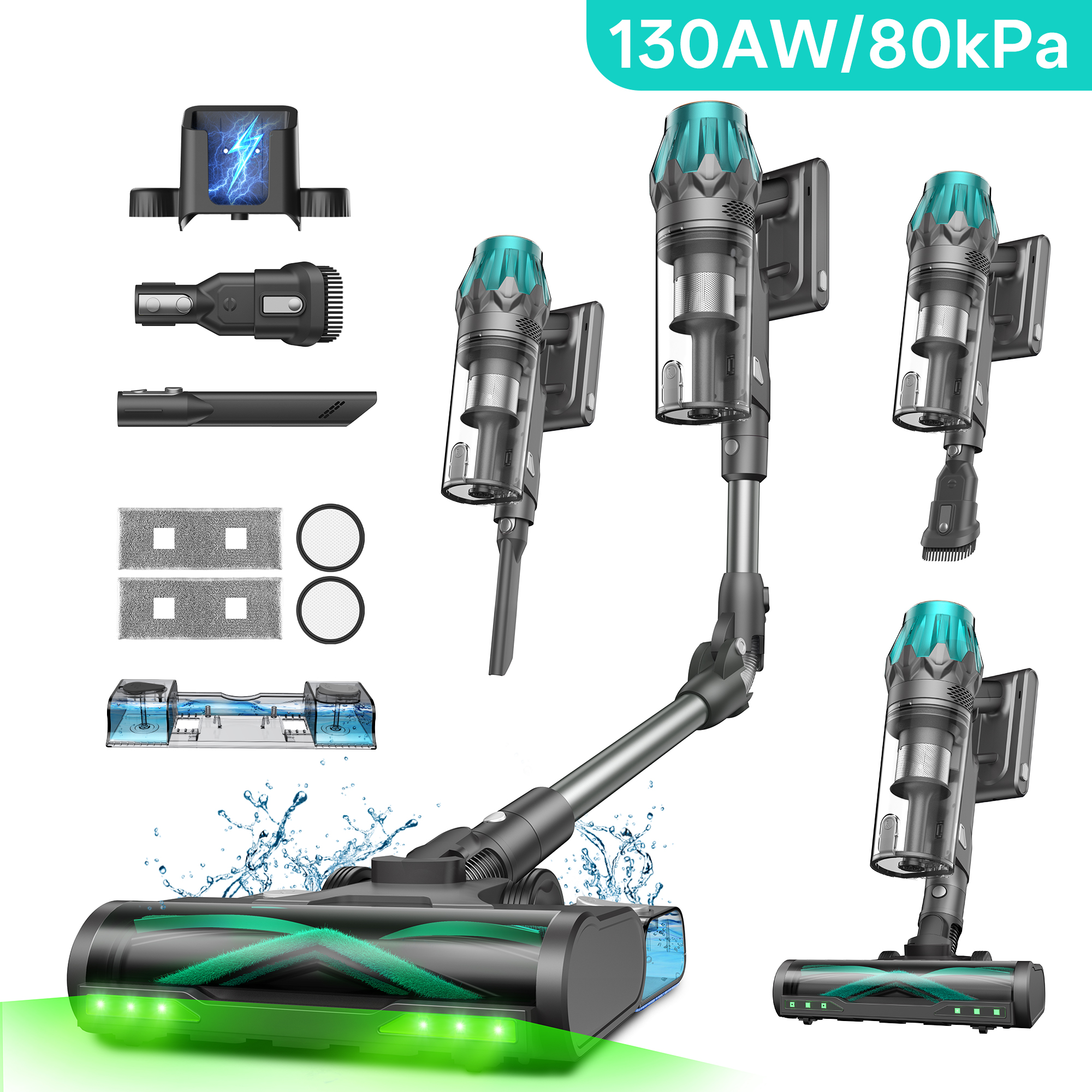 Vactidy Blitz V14 Pro - Aspirateur Balai Sans Fil - 78kpa/130aw - 1l - 70min - Écran Led - Brosse Anti-emmêlement