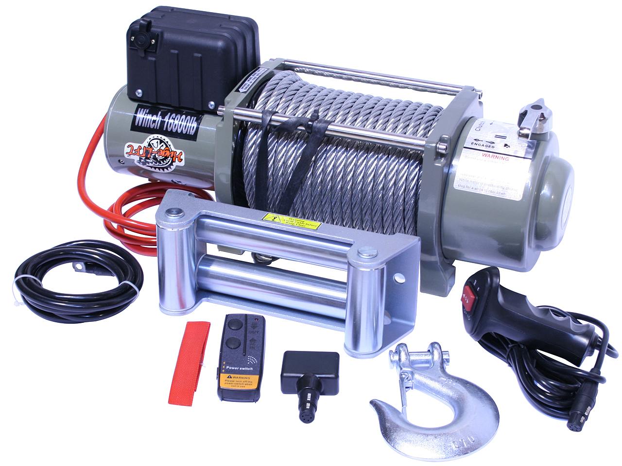 Varan Motors - Var-sc16800 Elektrische Seilwinde 12v 7620kg Motorwinde Winde Forstwinde Offroad Quad Atv