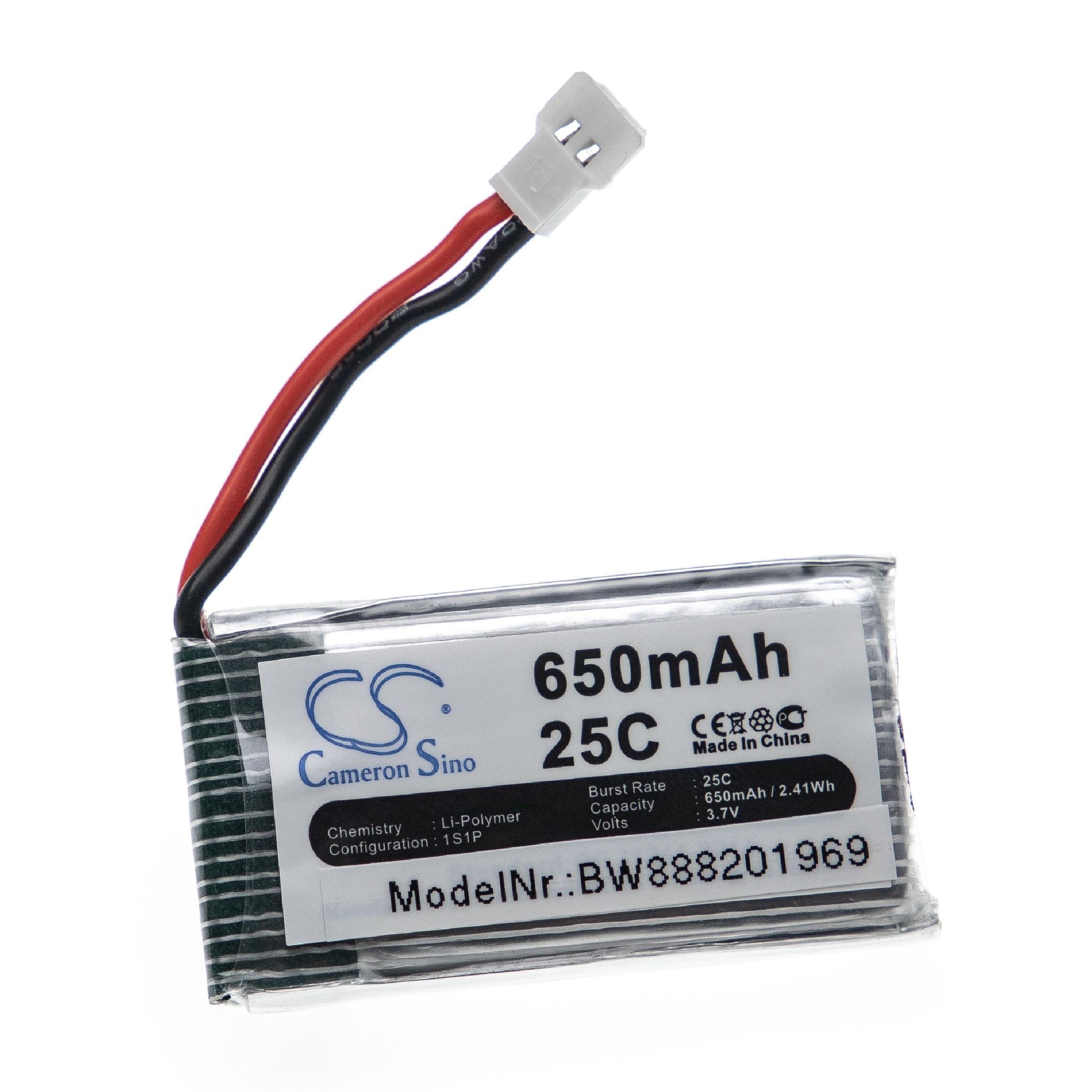 Vhbw Akku Kompatibel Mit Syma Cx-30, F5c, V929 Drohne Multicopter Quadrocopter (650 Mah, 3,7 V, Li-polymer)