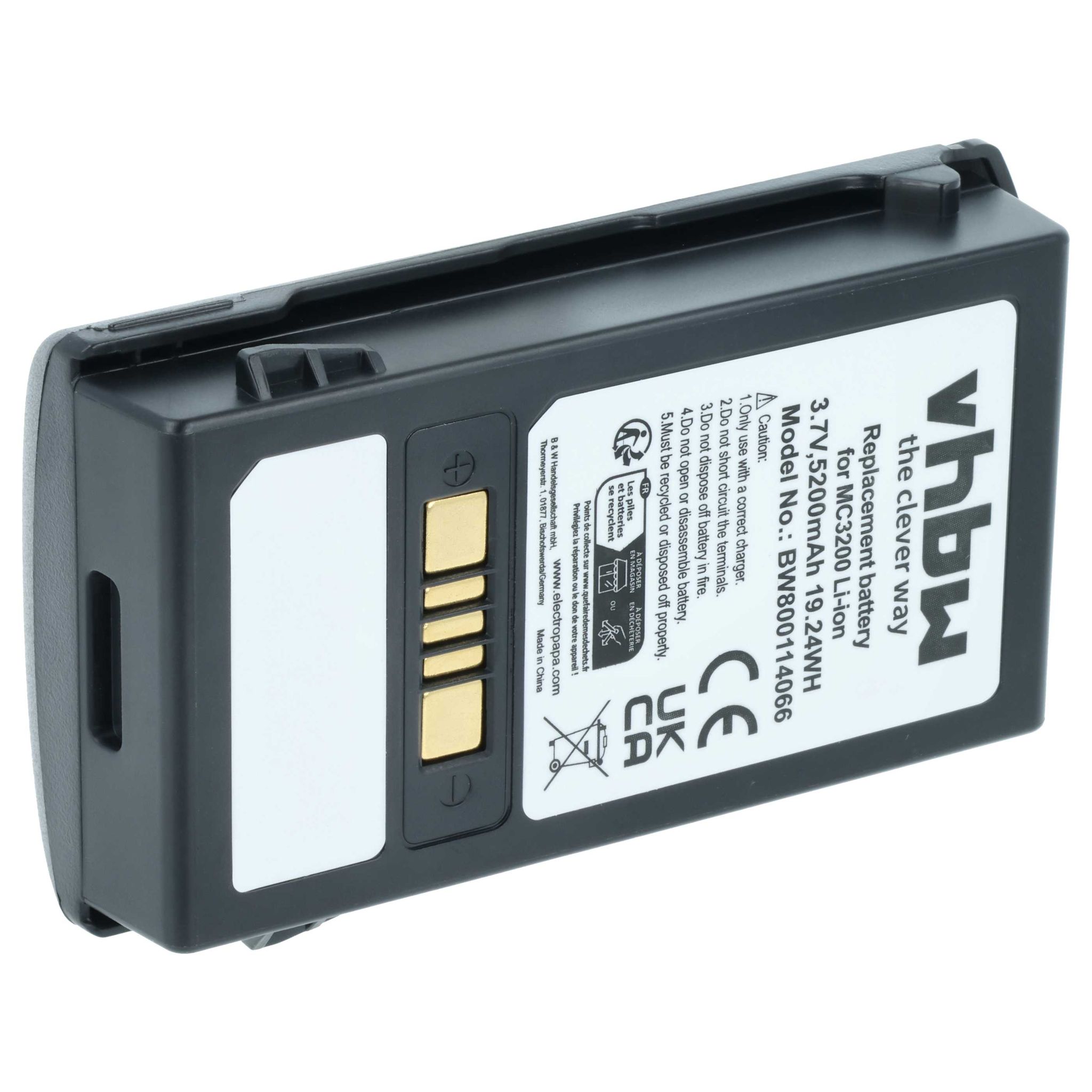 Vhbw Akku Kompatibel Mit Zebra Mc3200, Mc32n0, Mc32n0-s Barcodescanner Pos (5200 Mah, 3,7 V, Li-ion)