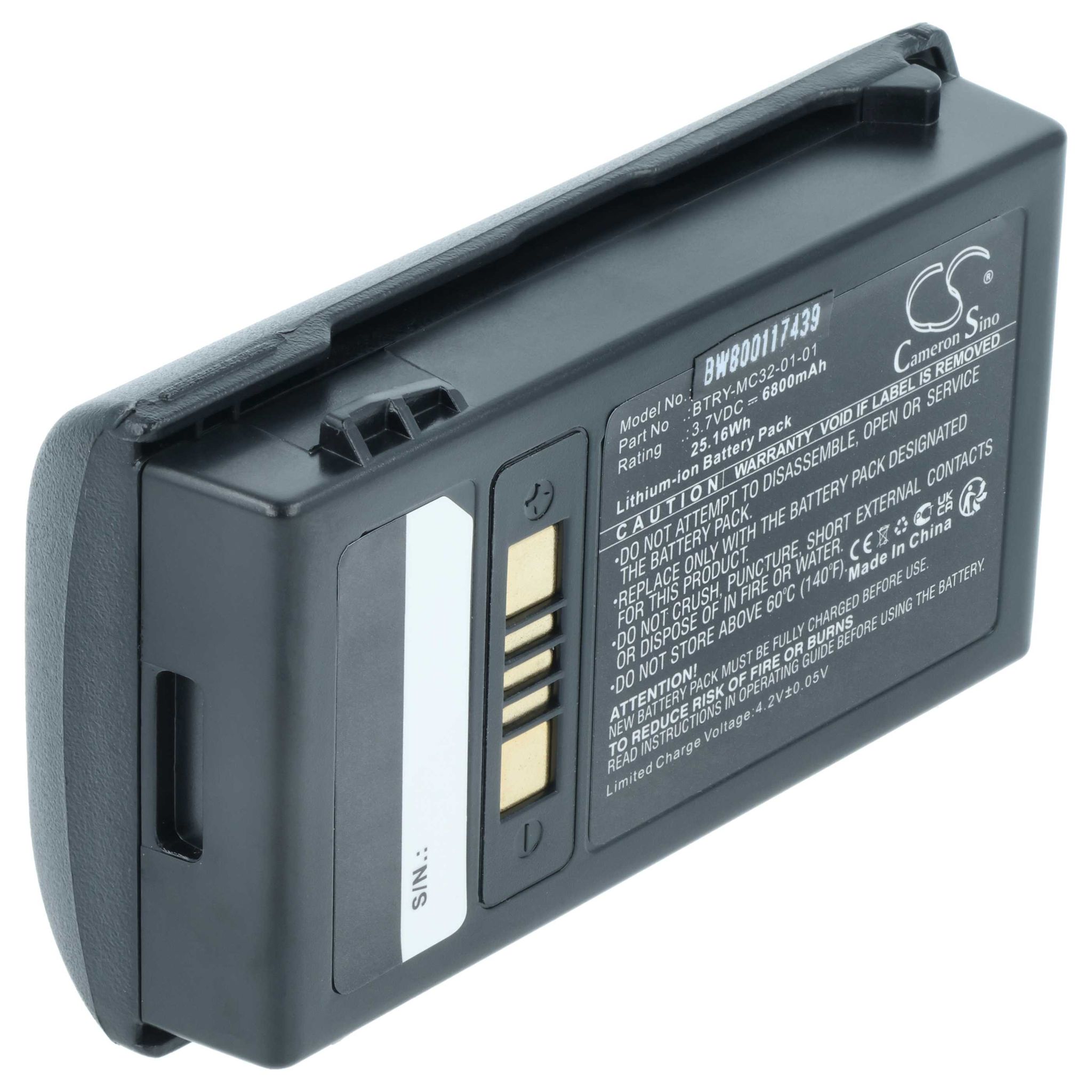 Vhbw Akku Kompatibel Mit Zebra Mc3200, Mc32n0, Mc32n0-s Barcodescanner Pos (6800 Mah, 3,7 V, Li-ion)