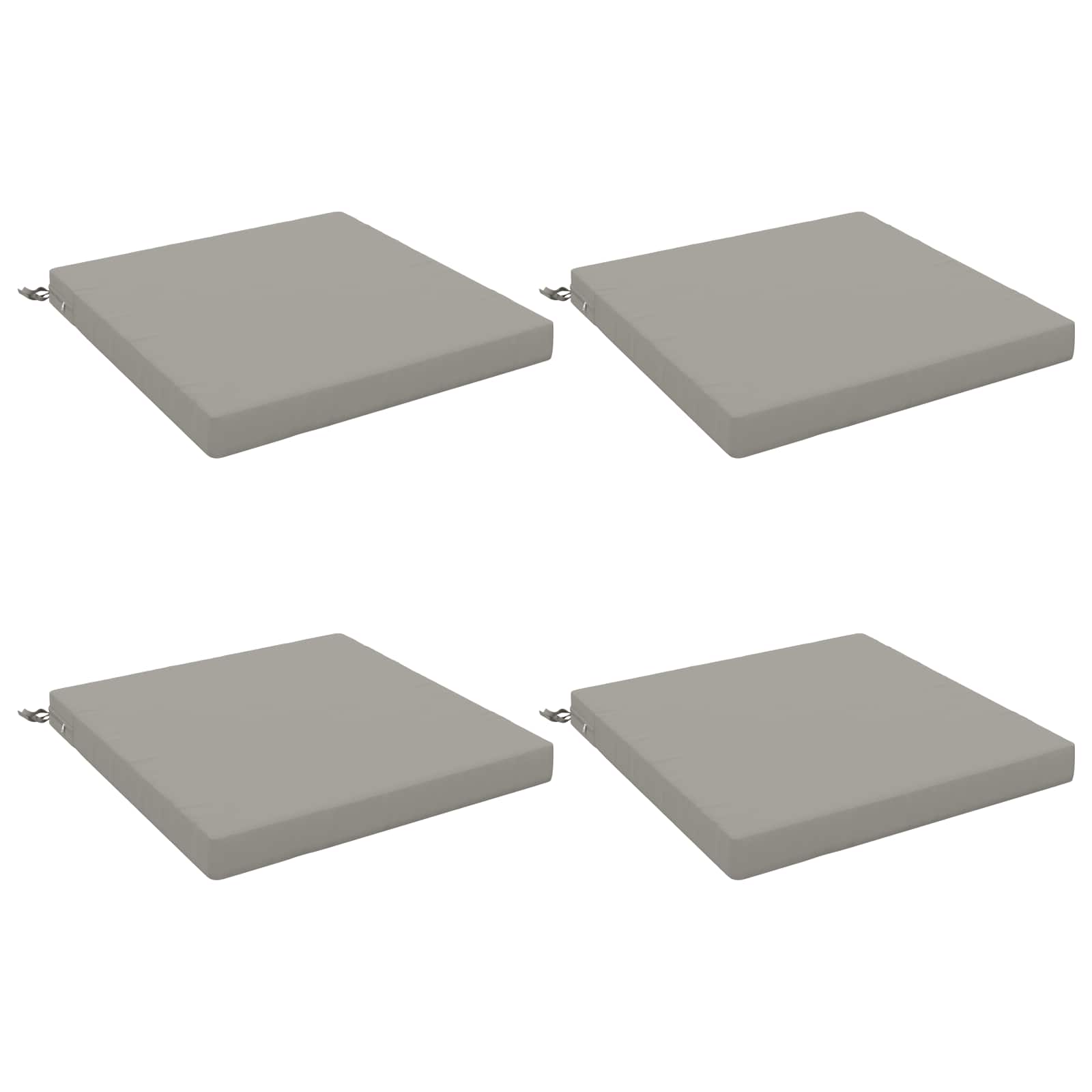 4-teilige Sitzkissen Soest 4 Stk. 100 % Polyester Grau Vidaxl