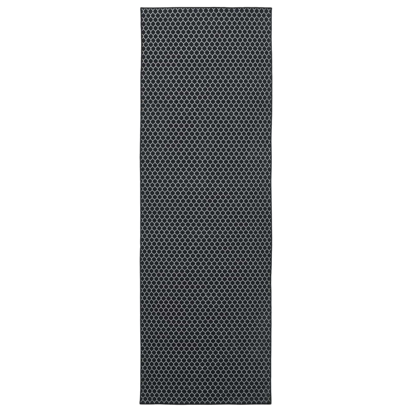 Teppichläufer Oriz 1150 Gsm Schwarzes Netzmuster Vidaxl