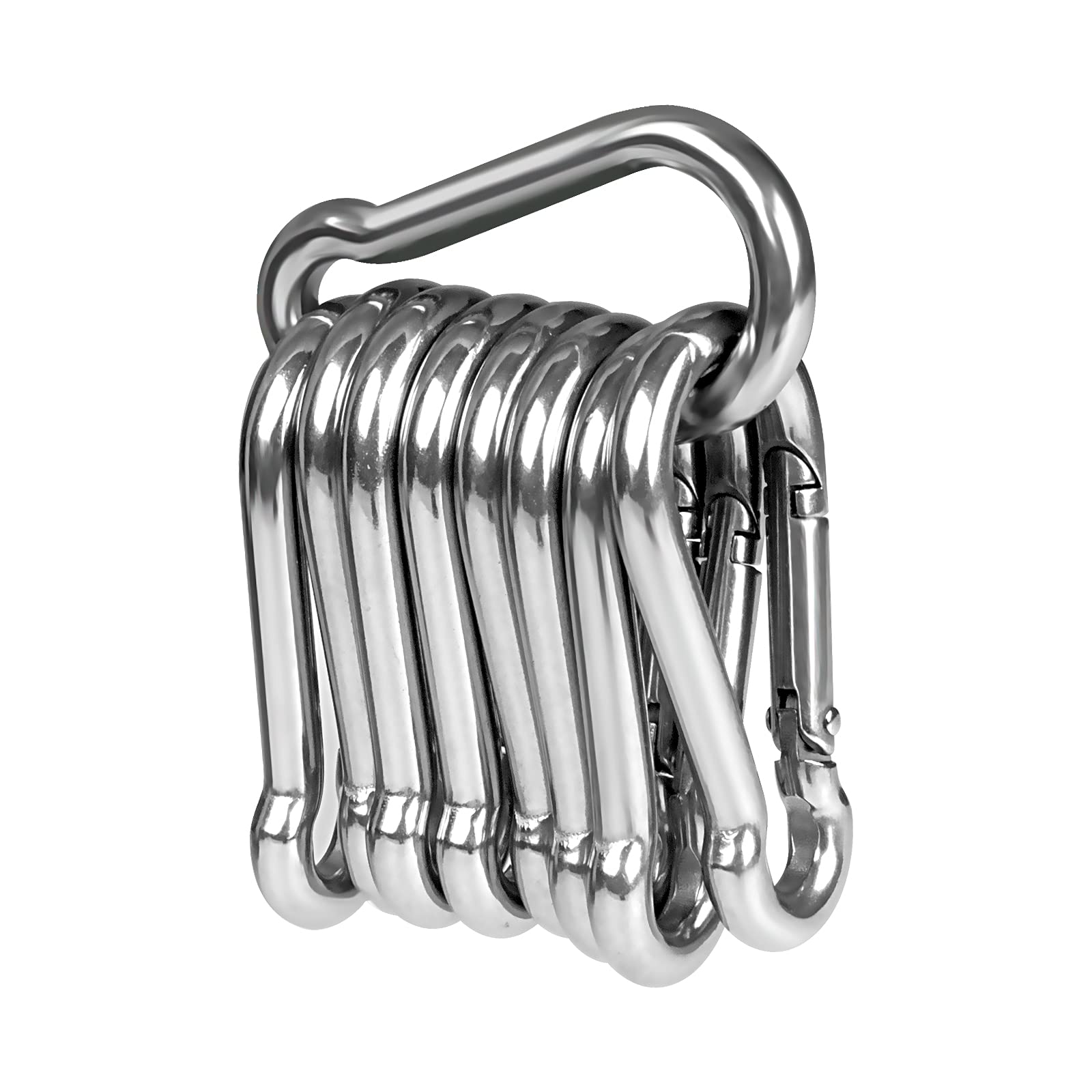 10 Kleine Karabinerhaken Aus Edelstahl 304 Mit Den Maßen 40 Mm X 4 Mm, Mit Clips Zum Ziehen Von Werkzeugen Und Griffen.