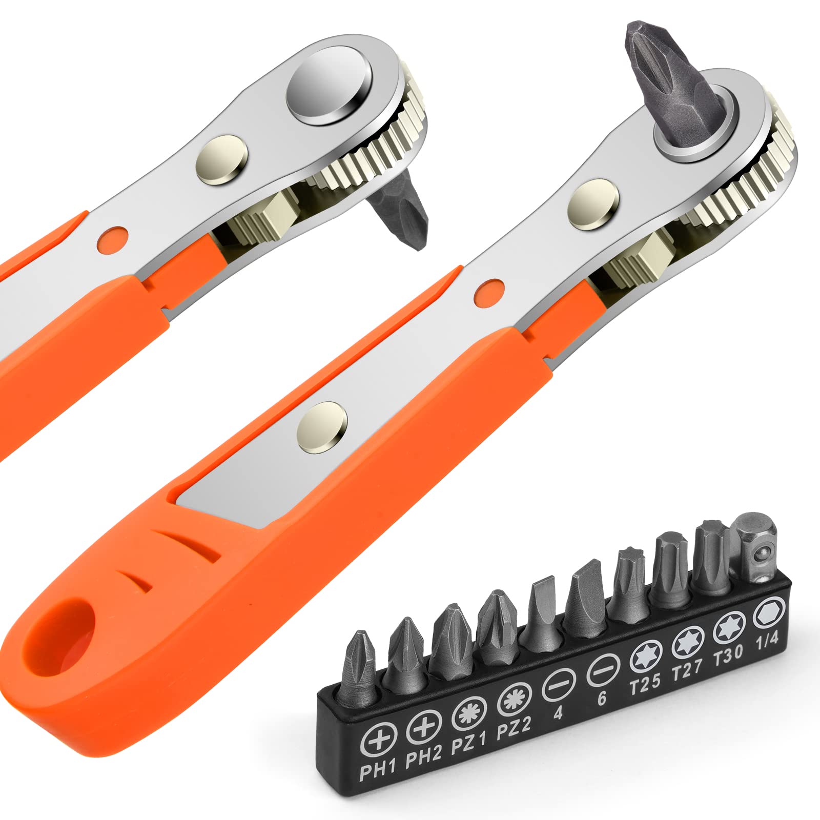 Ratschenschraubendreher, 1/4" Mini-magnetratschenschlüssel Multifunktionales Reparaturwerkzeug Im Taschenformat, Reversibel Und Mit Hohem Drehmoment, Mit 10 Schraubendreherbits