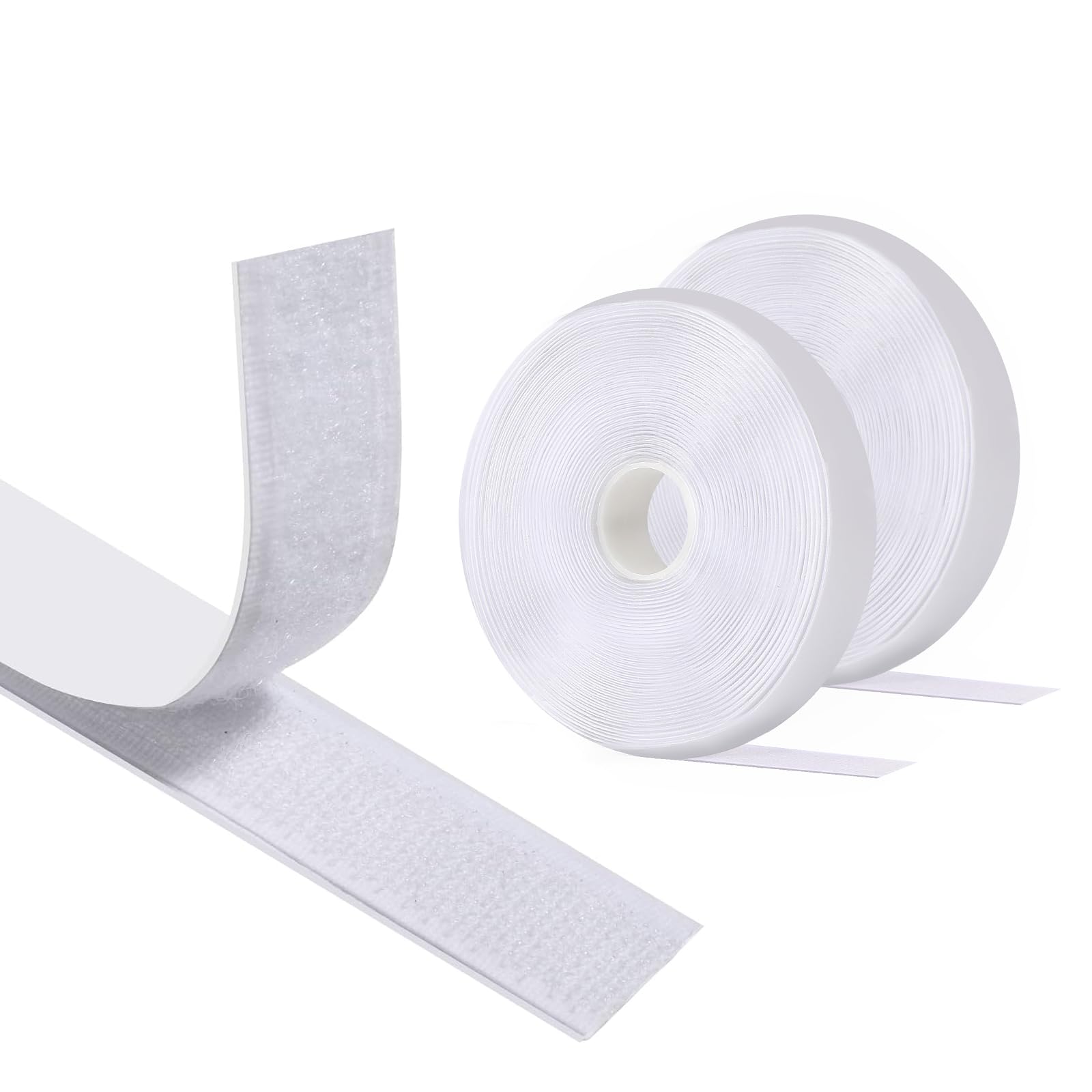 Kratzfestes, Doppelseitiges Klebeband, 5 M X 20 Mm, Weiß, Mit Klettverschluss Starkes Selbstklebeband Zum Nähen, Für Stoffe, Moskitonetze, Vorhänge Und Heimwerkerprojekte, Kein Bohren Erforderlich