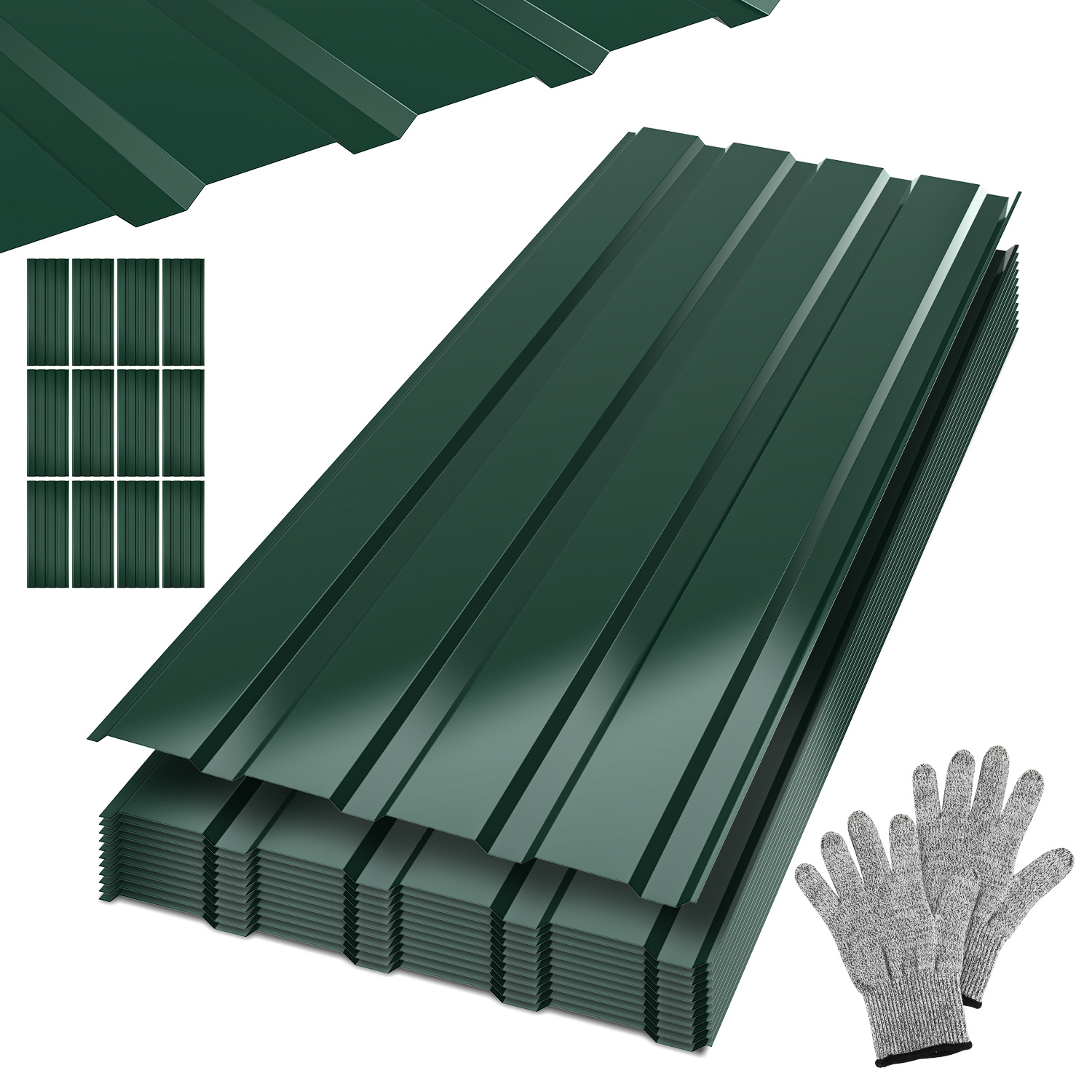 Wolketon 12x Wellblebh Profilplatten 115 X 45 Cm, Bis 6 M², Grün, Für Gartenhaus, Lager Und Geflügelstall