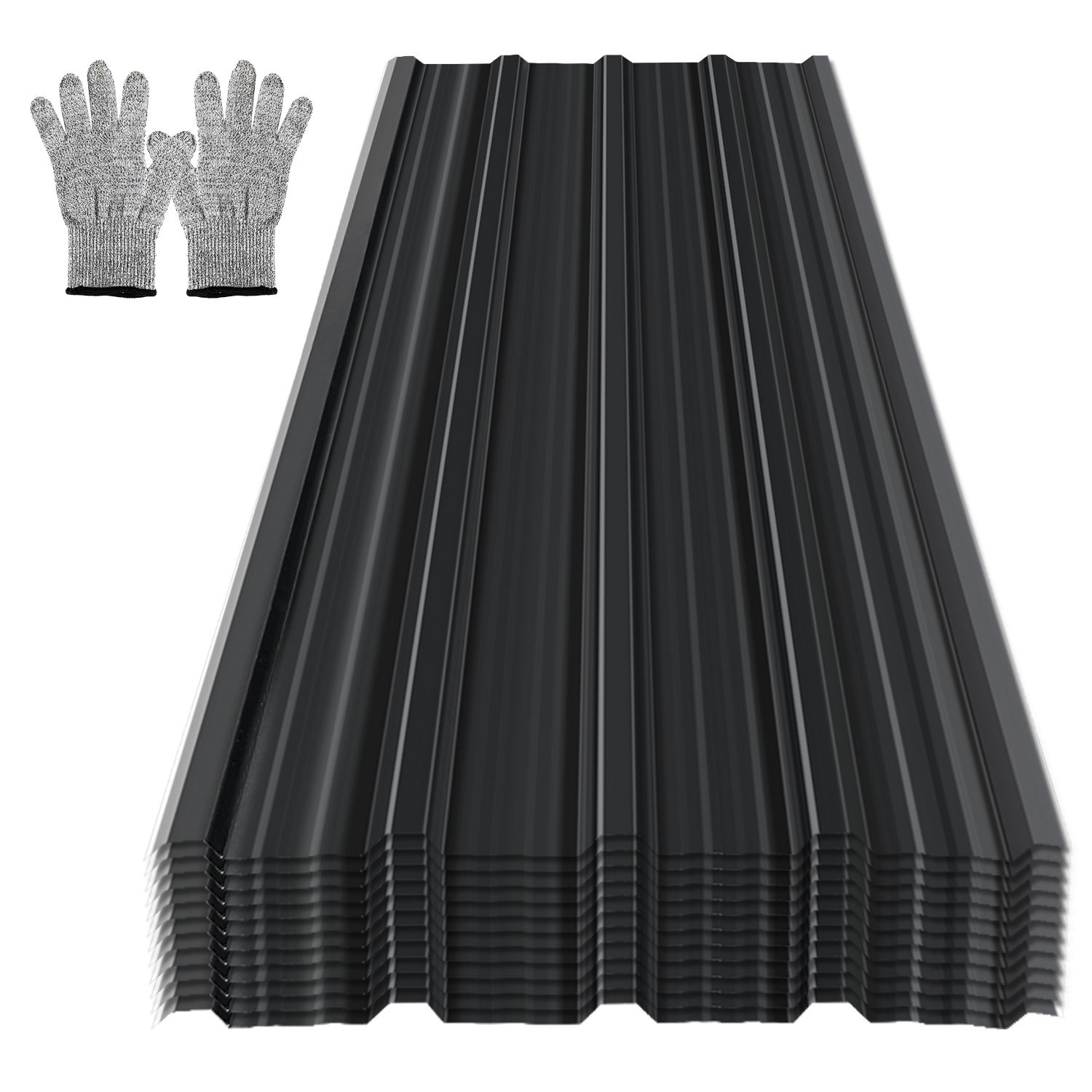 Wolketon Trapezblebh Set 36-teilig, 129 X 46 Cm, Profilblebh, Anthrazit, Inkl. Schnittschutzhandschuhe