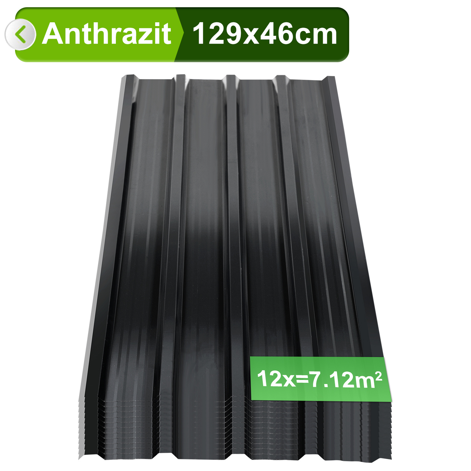 Wolketon Trapezblebh Set 12-teilig, 129 X 46 Cm, Profilblebh, Anthrazit, Inkl. Schnittschutzhandschuhe