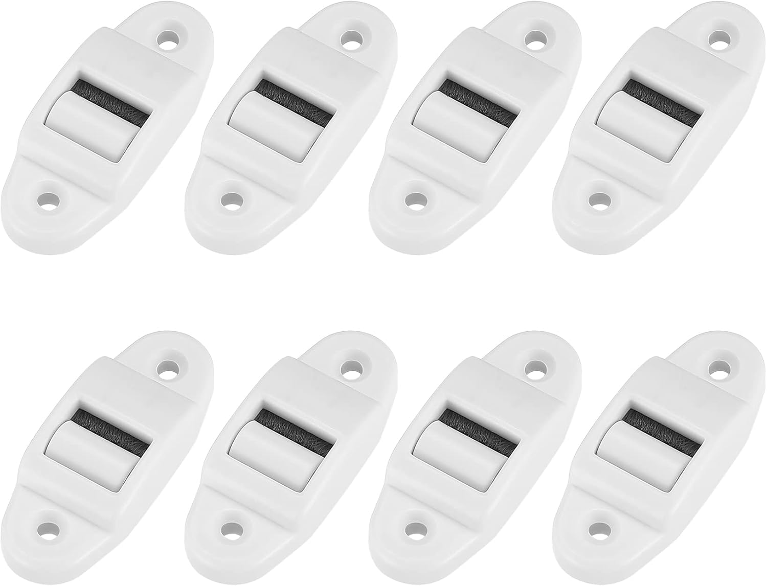 8-teiliges Rollladen-gurtführungsset, Rollladen-gurtführung Mit Bürstendichtung Und Führungsrolle, 40 Mm Lochabstand (60 X 23 Mm)