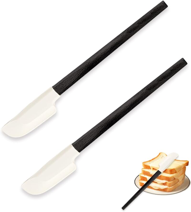 2-teiliges Silikon-küchenspatel-set, Backspatel, Teigschaber Mit Holzgriff, Robuster Tortenschaber, Hitzebeständige Küchenutensilien Für Sahne Und Butter