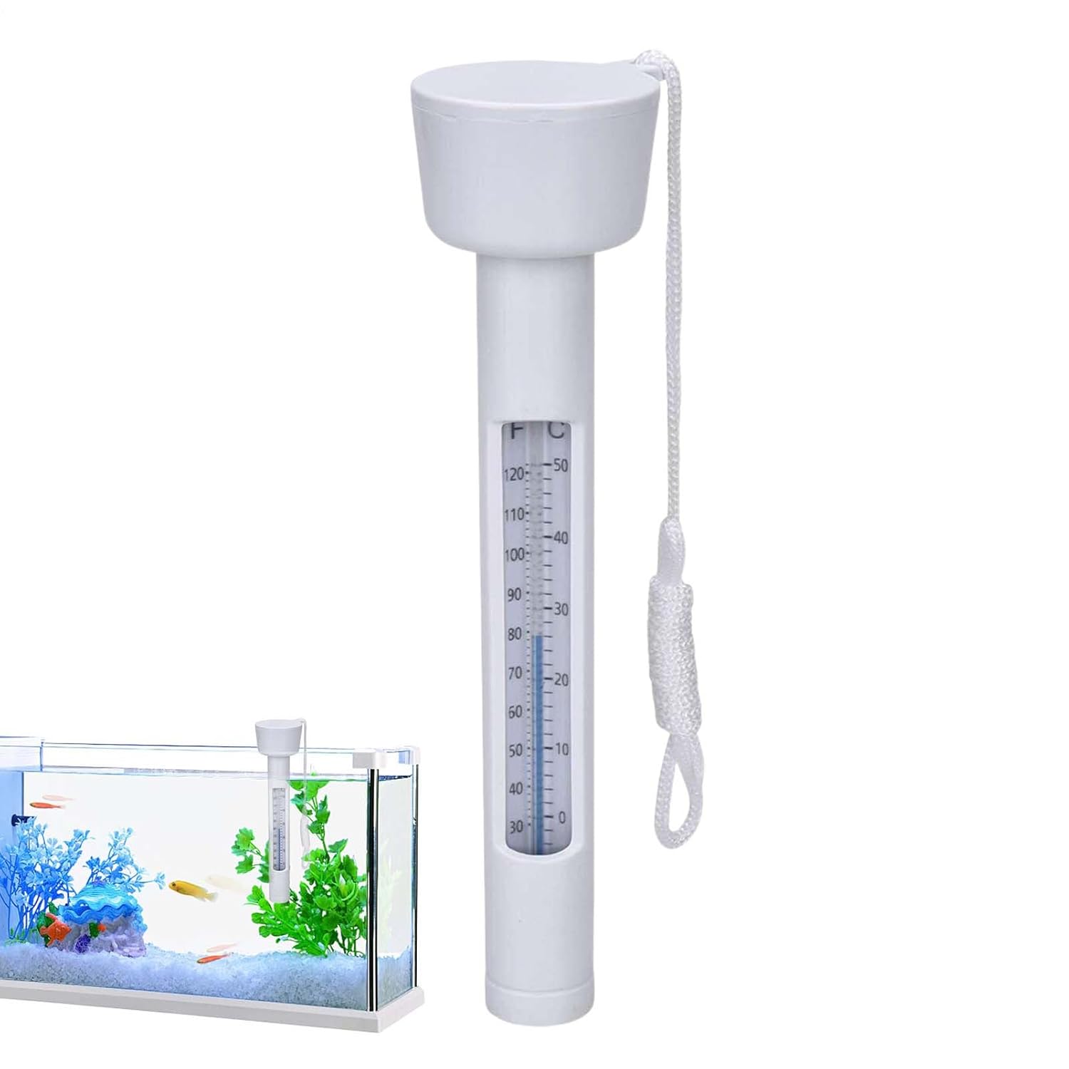 Schwimmendes Poolthermometer, Wasserthermometer, Präzise Und Leicht Ablesbare Temperaturanzeige, 4,57 X 2,29 X 18,54 Cm, Geeignet Für Whirlpools Und Spas