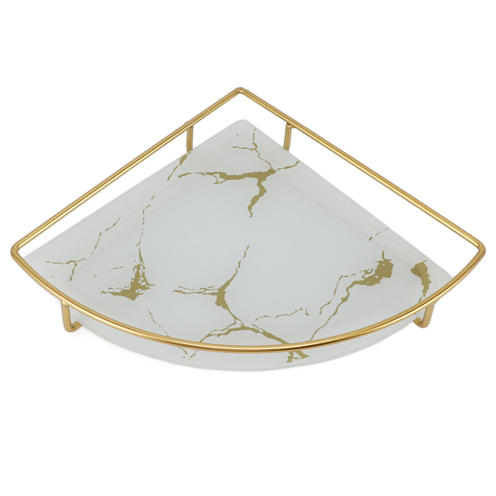 Hellweißes, Dekoratives Und Luxuriöses Badezimmer-ablagetablett Mit Dreieckiger Goldstruktur, Ideal Für Seife, Handtücher, Toilettenpapier, Schmuck Und Make-up.
