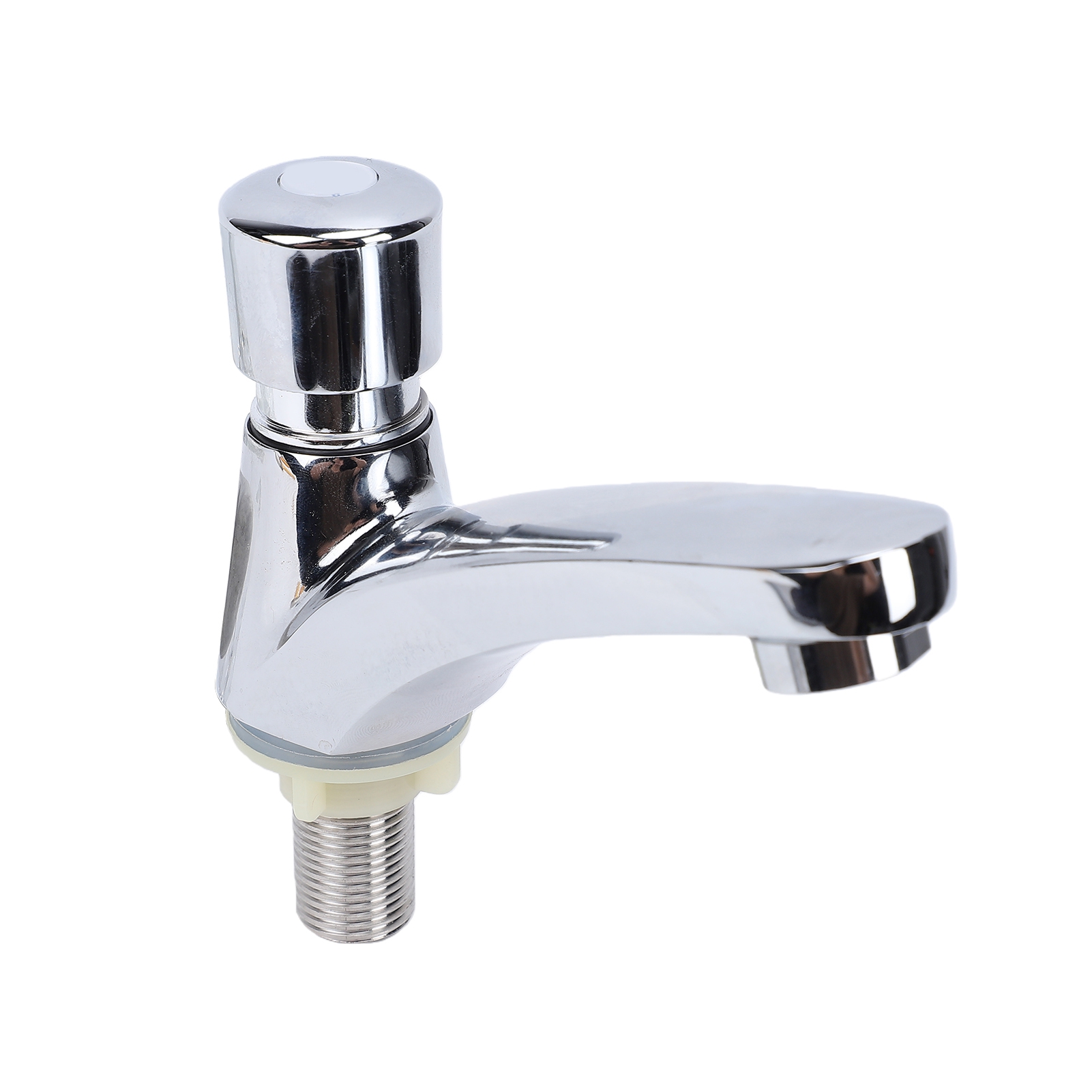 Verchromter, Selbstschließender, Zeitgesteuerter Und Wassersparender Waschtischhahn Für Öffentliche Küchen Und Badezimmer. G1/2 Innengewinde.