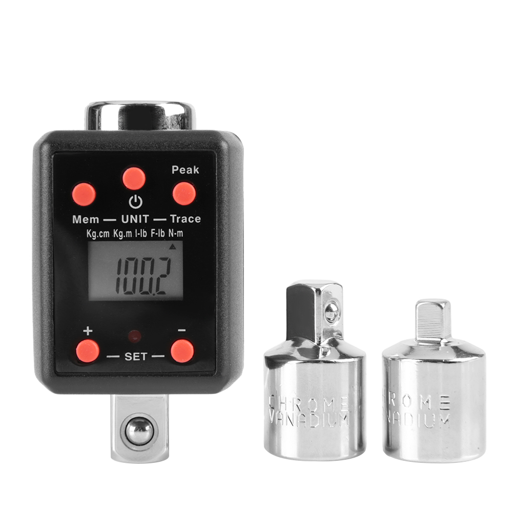 1/2" 10-200 Nm Digitaler Drehmomentschlüssel-adapter Mit 1/4" Und 3/8" Steckschlüsseladaptern.
