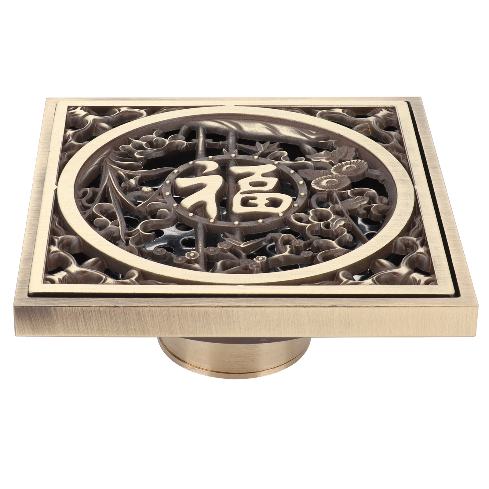 Bodenablauf Aus Kupfer Im Antik-stil Mit Deckel Und Filter, Badezimmeraccessoire, 10 X 10 Cm