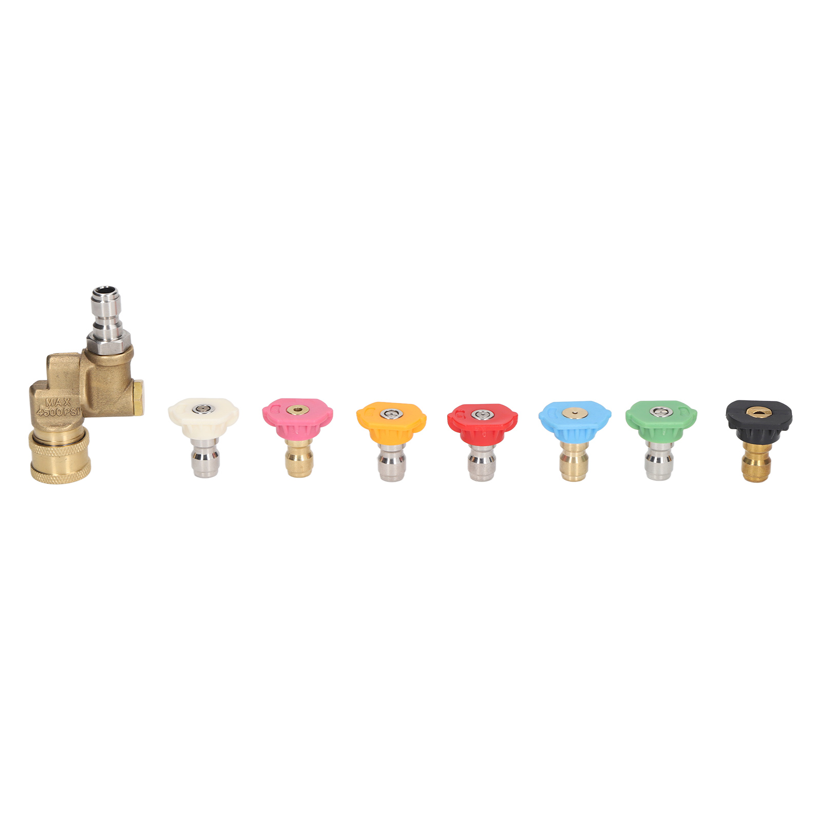 Set Mit 7 Hochdruckreinigerdüsen Mit 1/4"-schnellanschluss, 2,5 Gpm Durchflussrate, 4500 Psi Druck, Mehrere Winkel