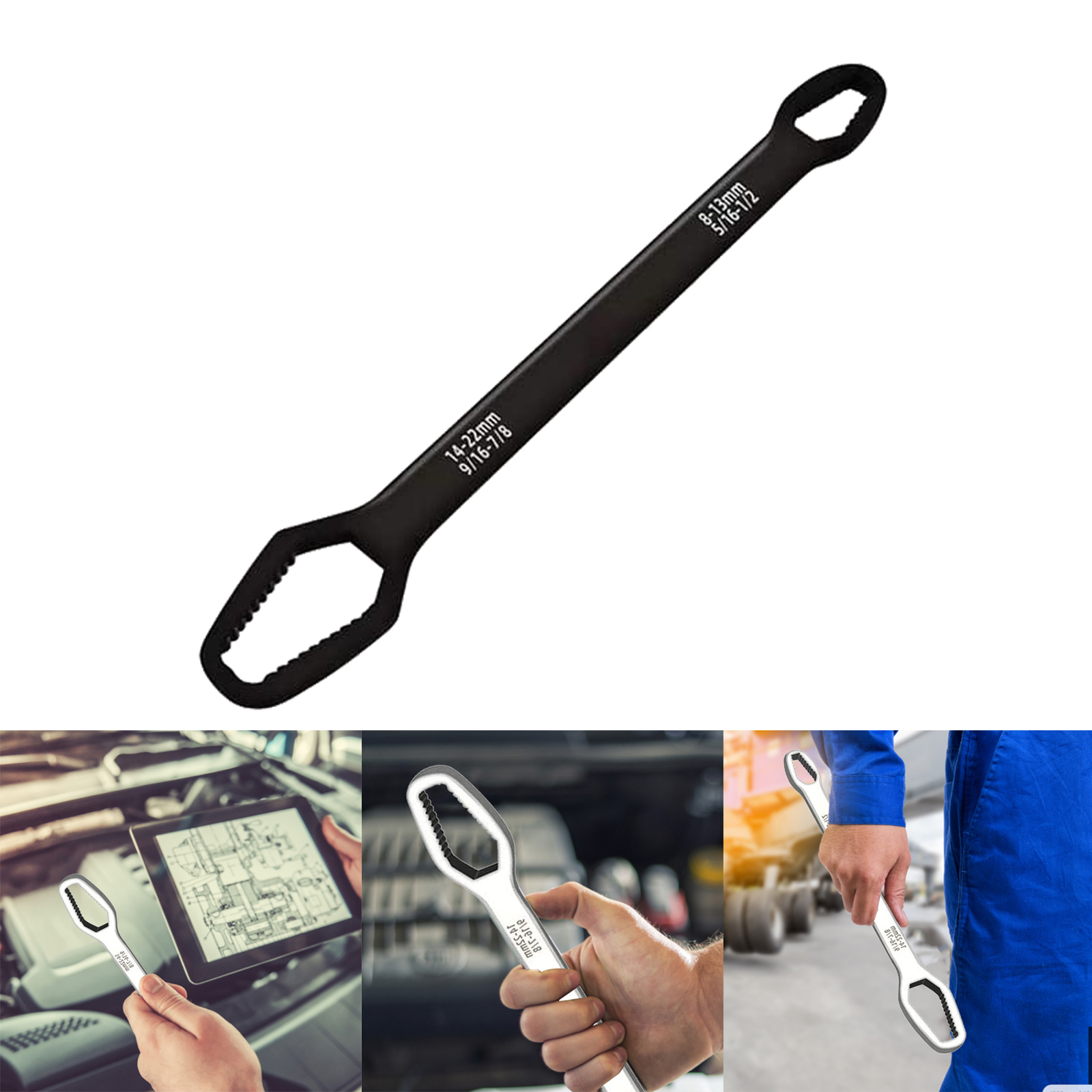 Doppelseitiger, Selbstjustierender Schraubenschlüsselsatz – Mehrzweckwerkzeug Für Autoreparaturen Und Heimwerkerprojekte