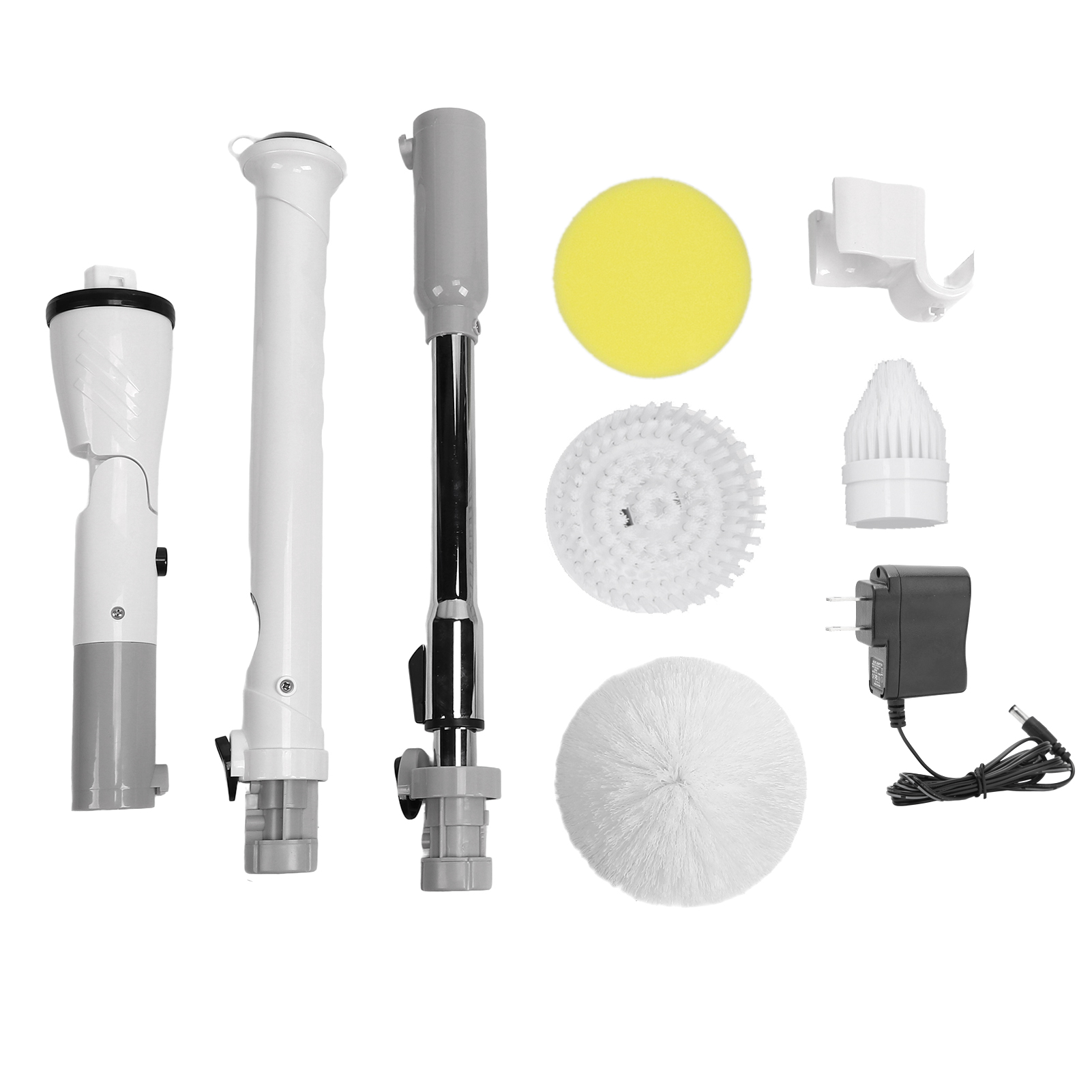 Rotierende Elektrische Bodenreinigungsbürste, Ausziehbarer Griff, Kabellos, Für Zuhause, Badezimmer Und Auto (100-240v, Us-stecker).