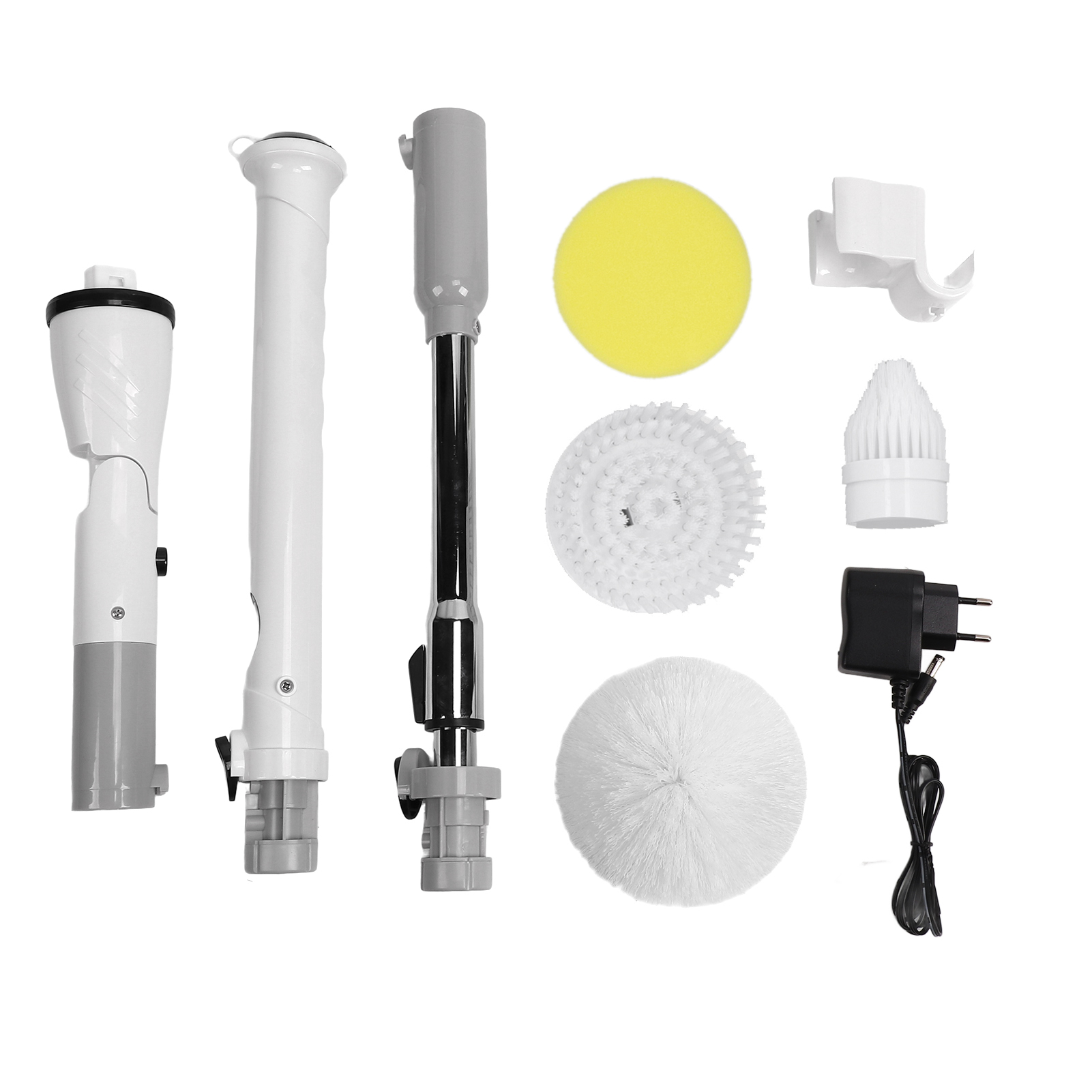 Rotierende Elektrische Bodenreinigungsbürste, Ausziehbarer Griff, Kabellos, Für Zuhause, Badezimmer Und Auto (100-240 V, Europäischer Stecker).
