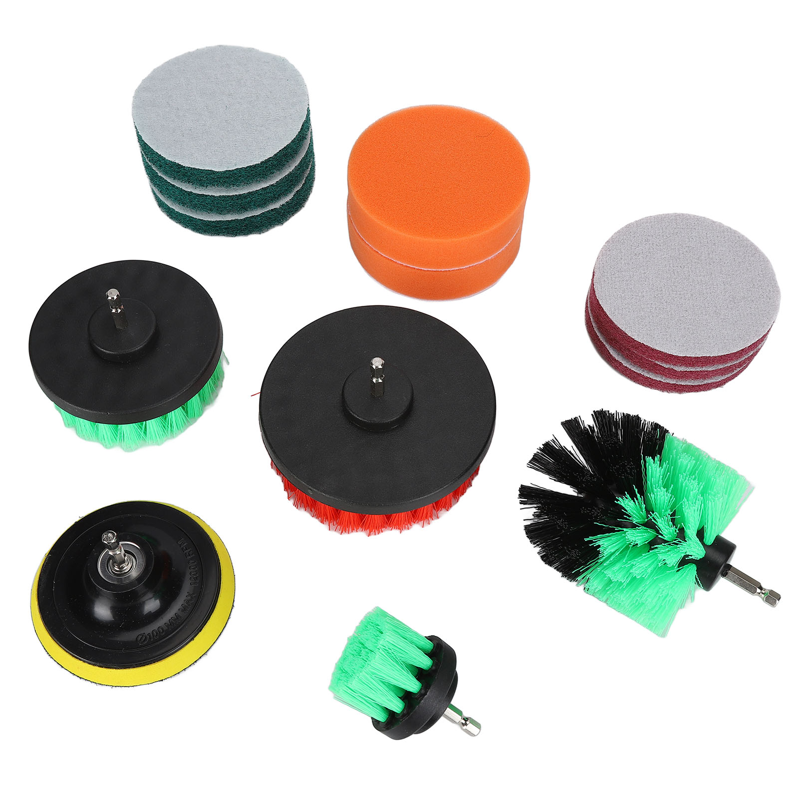 Elektrisches Reinigungsbürsten-set, Nylon-bohrmaschinenbürsten, Scheuerschwämme