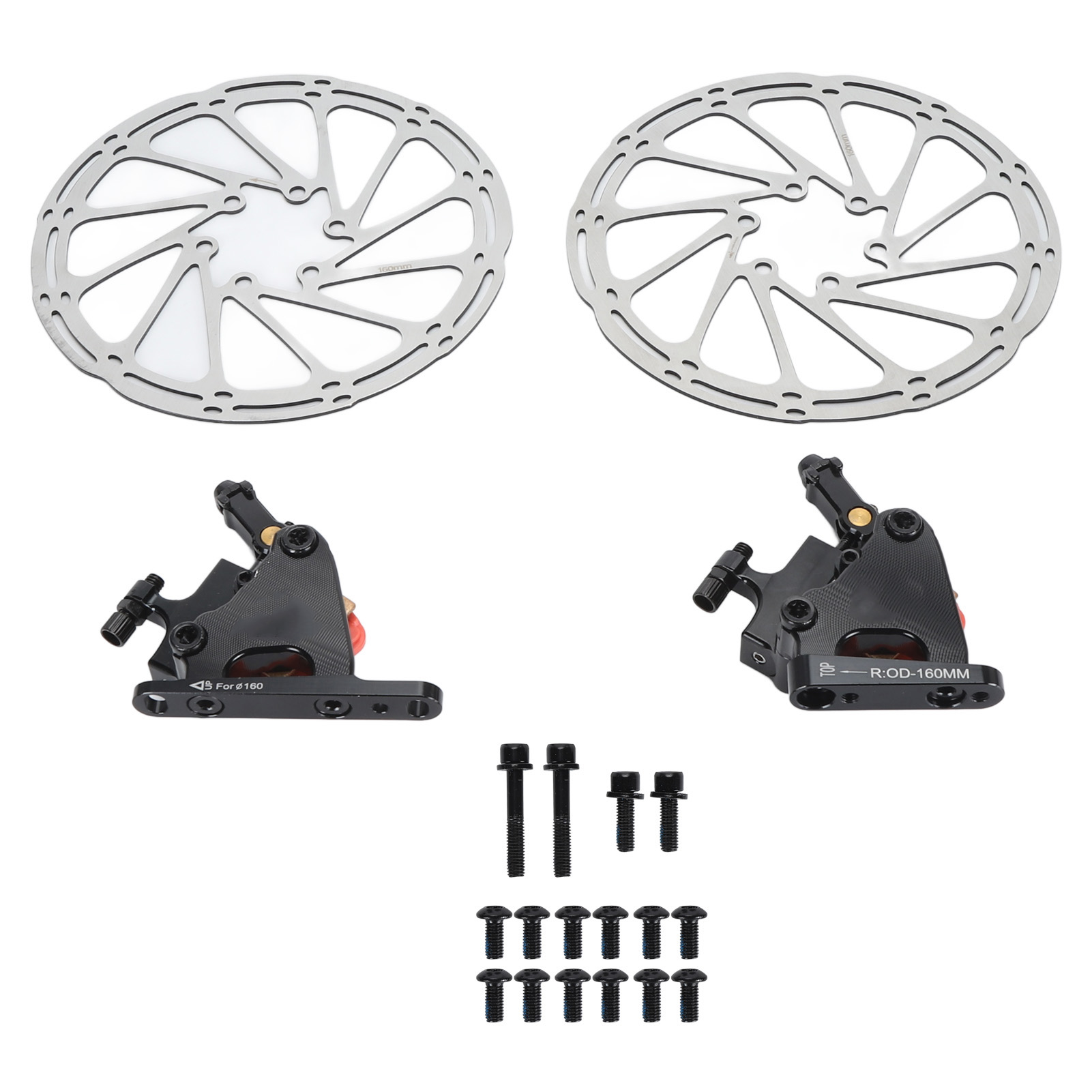 Fahrrad-scheibenbremsensatz, Bremssättel Aus Aluminiumlegierung, Leicht Und Leise, Für Vorder- Und Hinterrad.