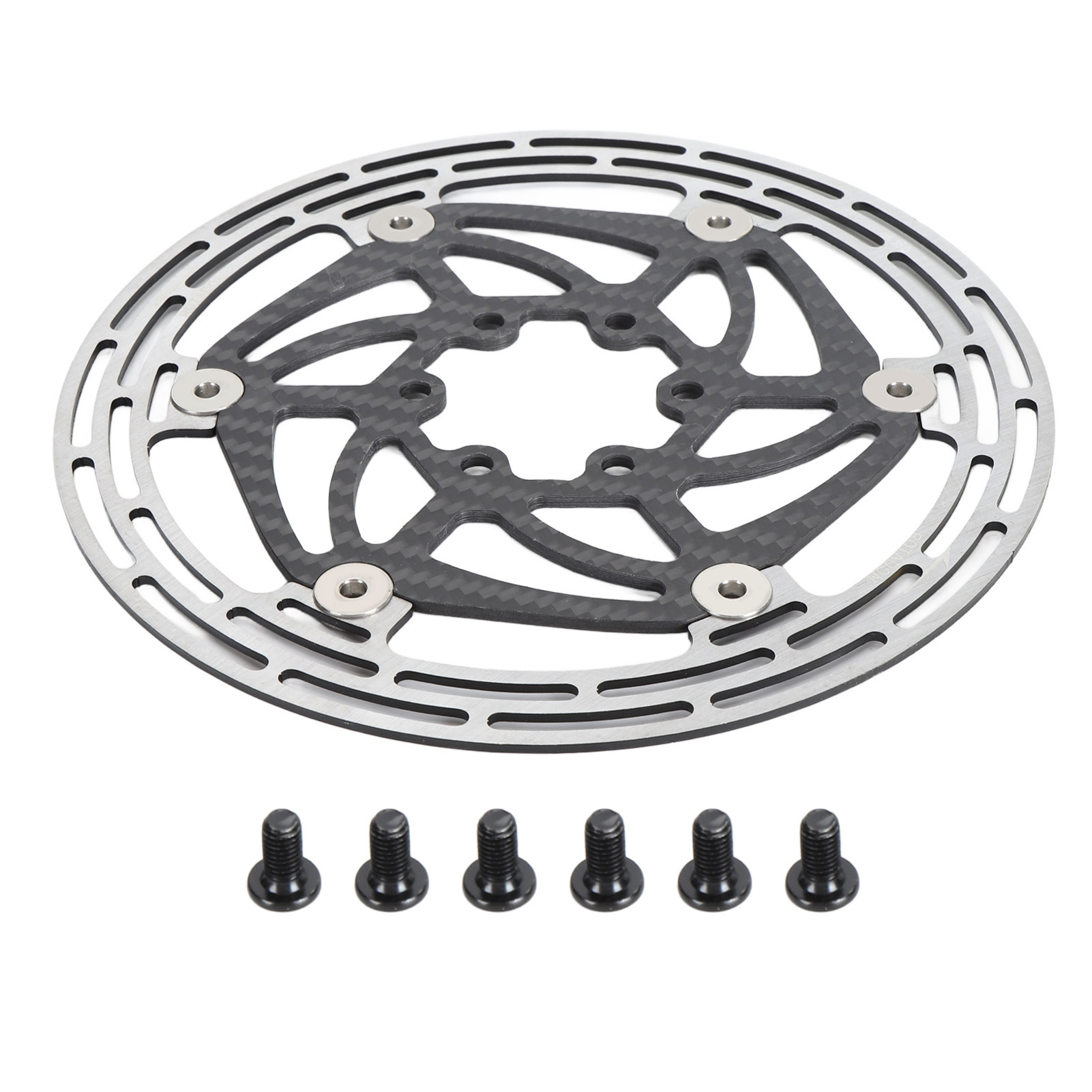Schwimmend Gelagerte Bremsscheibe Für Renn-/mountainbikes, Aus Kohlefaser Und Stahl, Mit 6 Befestigungsschrauben.