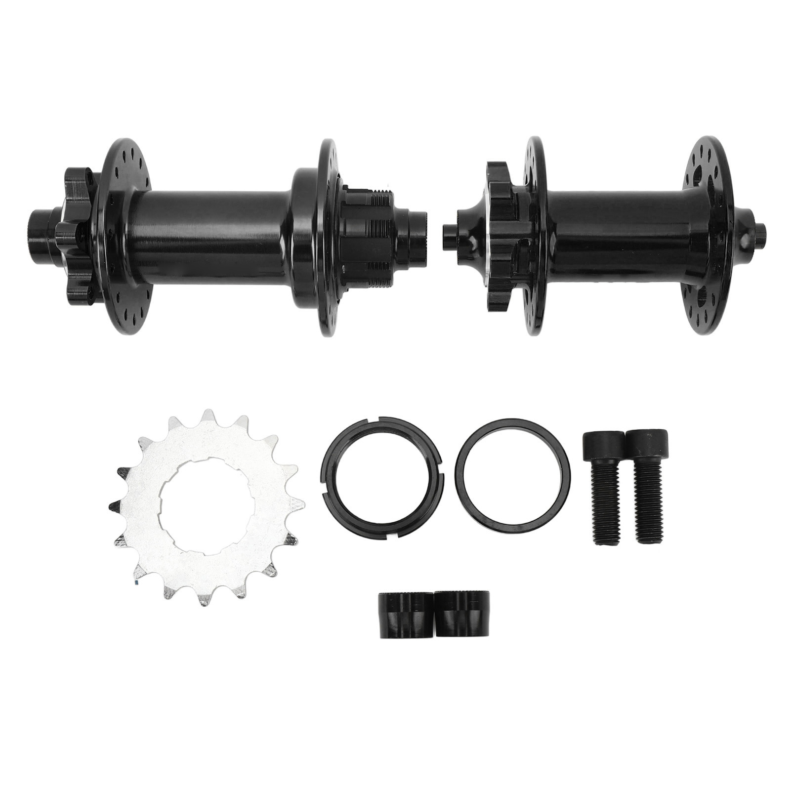 2 Singlespeed-naben, 16 Zähne, 32 Löcher, 120 Klicks, 2 Vordere Lager, 5 Hintere Lager, Aluminiumlegierung, Schnellspanner, 100 Mm/135 Mm Scheibenbremsnabe, Schwarz.