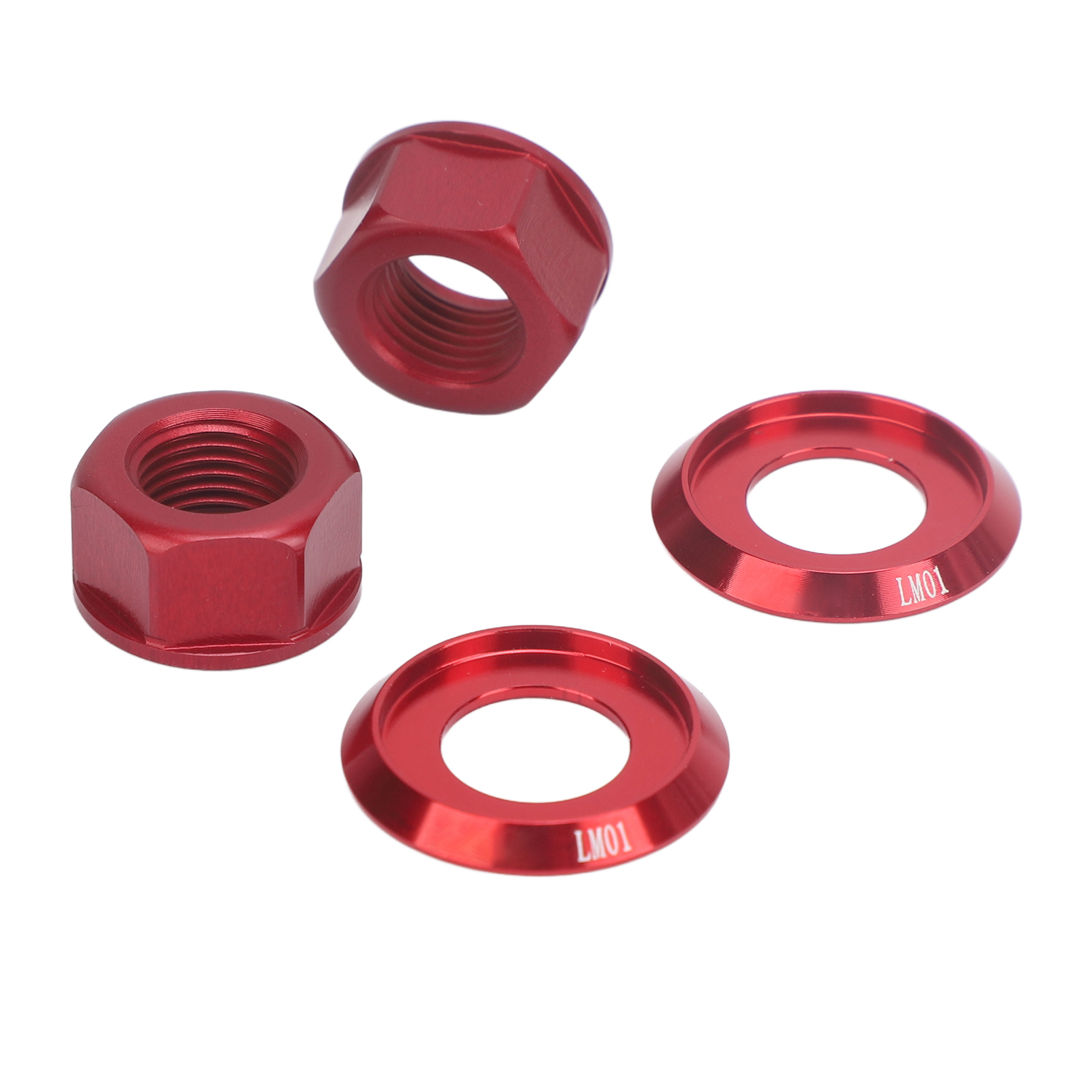Satz Mit 2 M10xp1.0 Fahrradnabenmuttern Aus Aluminiumlegierung, Ersatz Für Fixie-bikes, Mountainbikes Und Rennräder (rot).