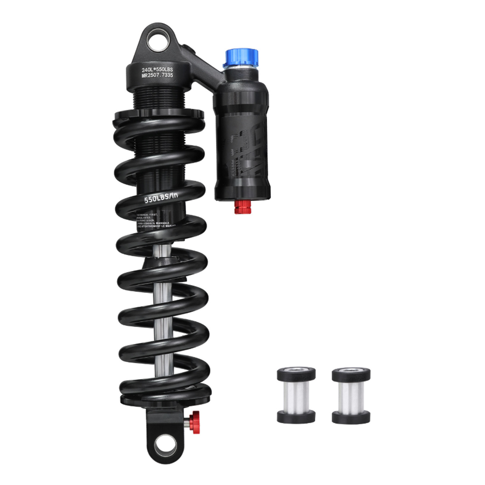 Federbein Mit Schraubenfeder Und Dämpfung Für Mountainbikes, Einstellbarer Druck Von 200 Bis 300 Psi, 240 Mm Durchmesser, 550 Lbs