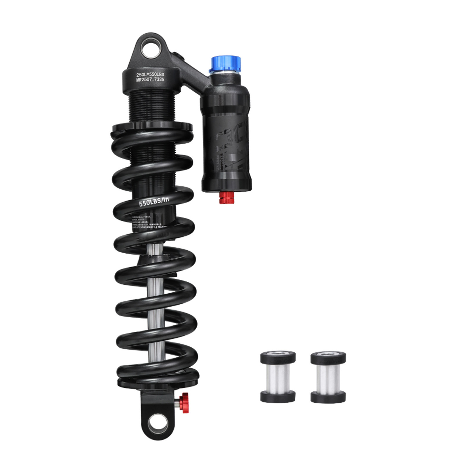 Federbein Mit Schraubenfeder Und Dämpfung Für Mountainbikes, Einstellbarer Druck Von 200 Bis 300 Psi, 250 Mm Durchmesser, 550 Lbs