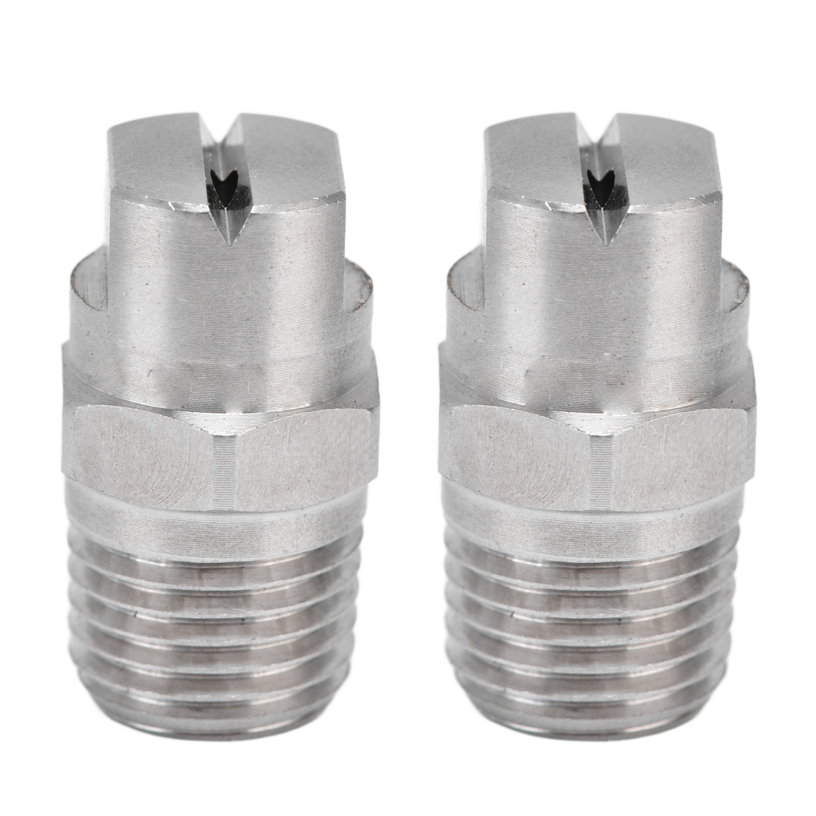 Set Aus 2 Flachen Sprühdüsen Aus Edelstahl, Robust Und Langlebig, Mit Einstellbarem Wasserdurchfluss Und Breitem Sprühwinkel (65°).