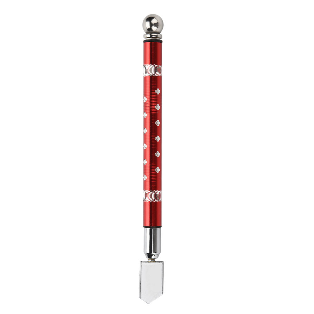 Tragbarer Glasschneider Mit Drehbarem Rad Und Rutschfestem Griff Zum Schneiden Von Glas Von 3 Bis 15 Mm (rot).