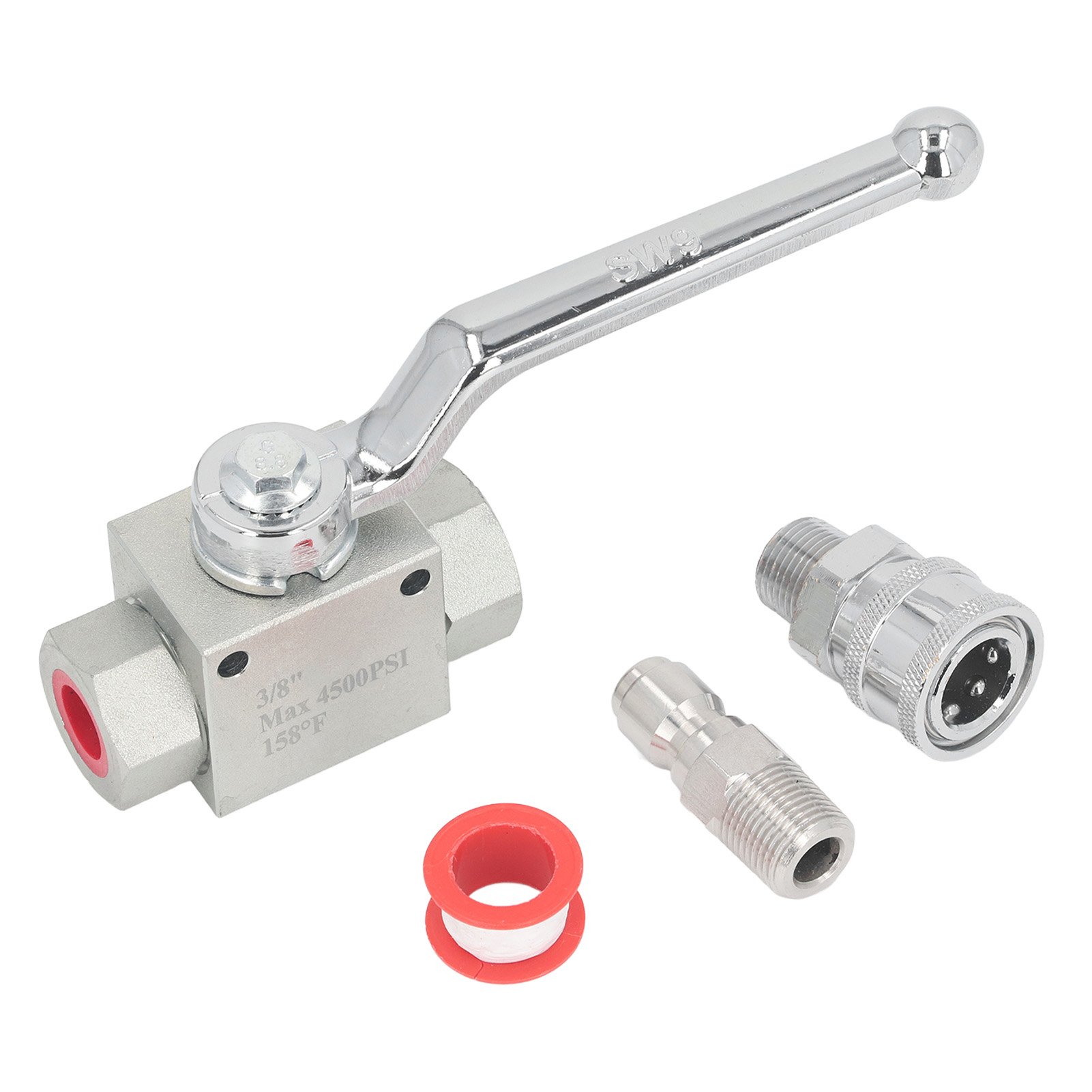 Kugelhahn-set Für Hochdruckreiniger, 3/8"-schnellkupplung (außen- Und Innengewinde), 4500 Psi Schnellabsperrventil
