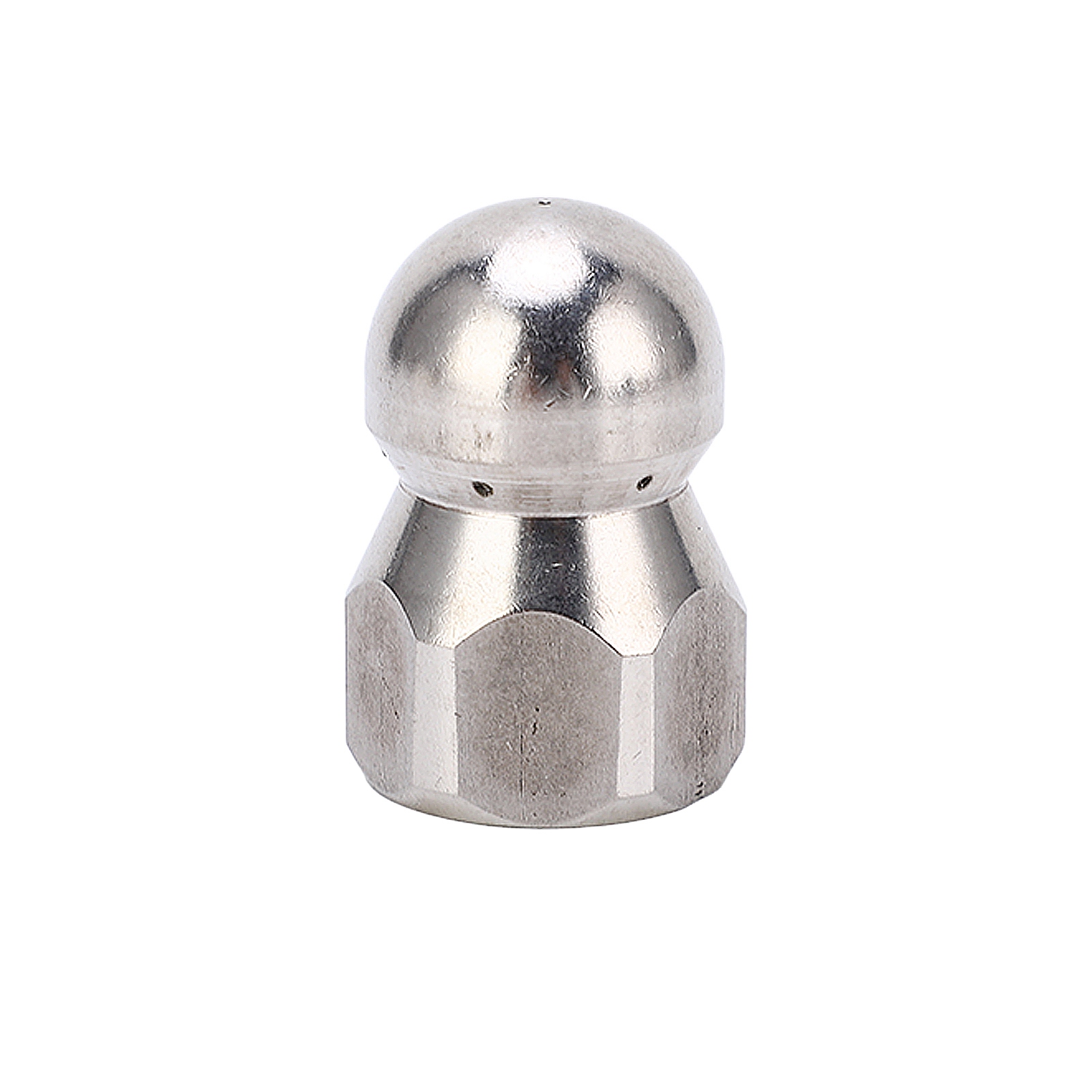 Hochdruckreinigungsdüse (5000 Psi) Zur Abflussreinigung, Edelstahl-wasserstrahldüse, Kugelkopf, Je Ein Anschluss Vorne Und Hinten, 6 G3/8"-bohrungen