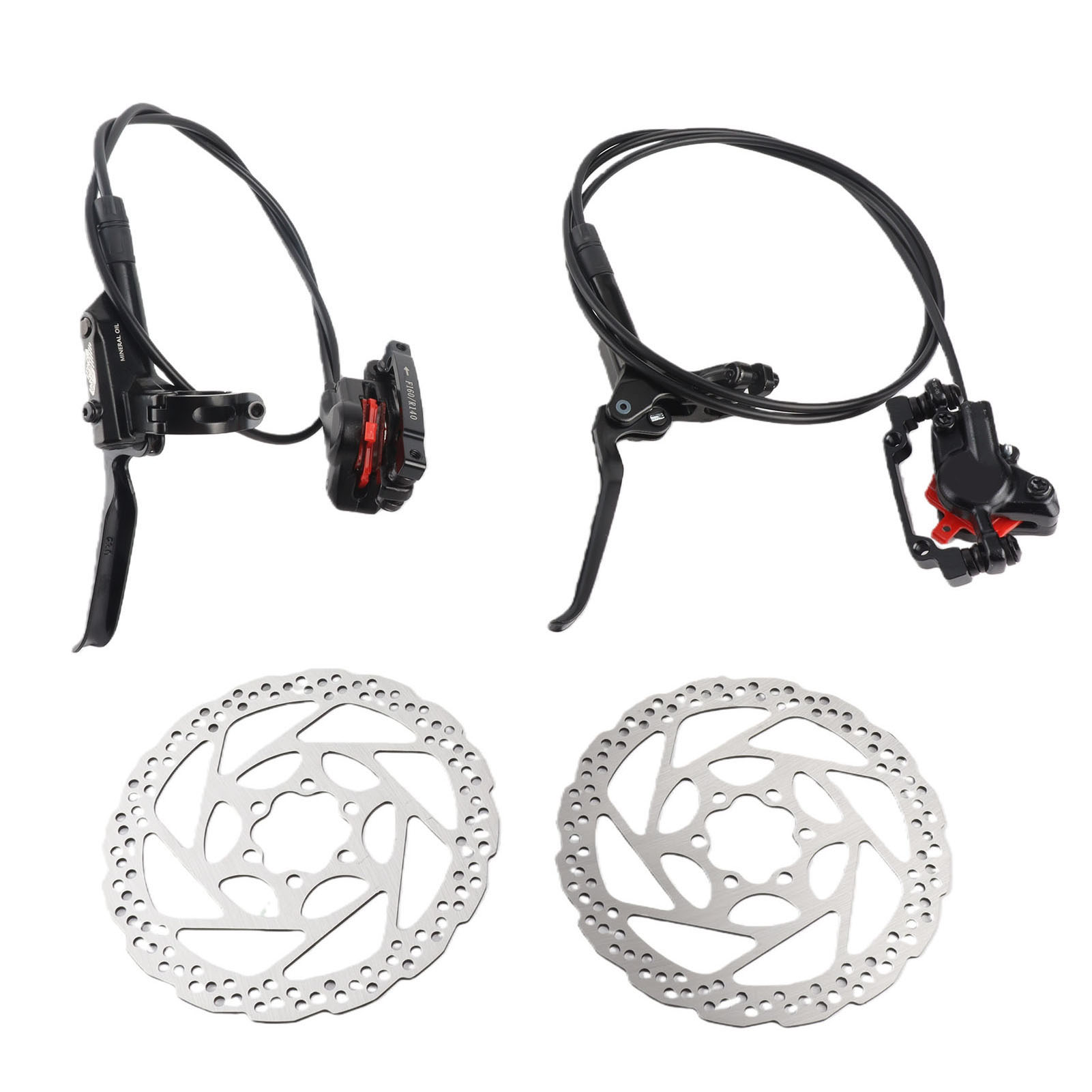 Paar Hydraulische Scheibenbremsen Für Mountainbikes, Aus Aluminiumlegierung, Mit 2 Kolben.