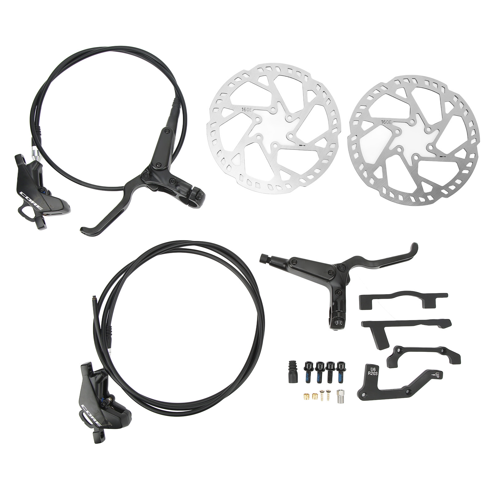 Hydraulisches Scheibenbremsen-set Für Fahrräder, Vorder- Und Hinterradbremssättel Aus Aluminiumlegierung, Bremshebel Für Mountainbikes